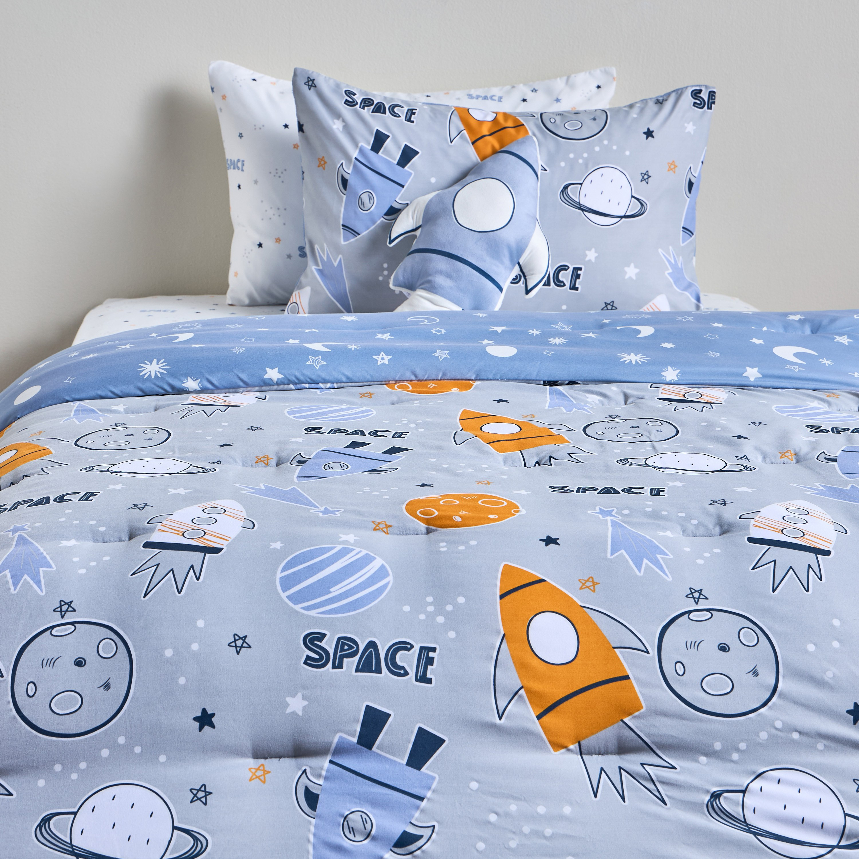 Eladio Galaxy Printed 5-Piece Single Comforter and Sheet Set - 135x220 cm-babyandkids-beddingandwindows-bedding-comforters-image-2