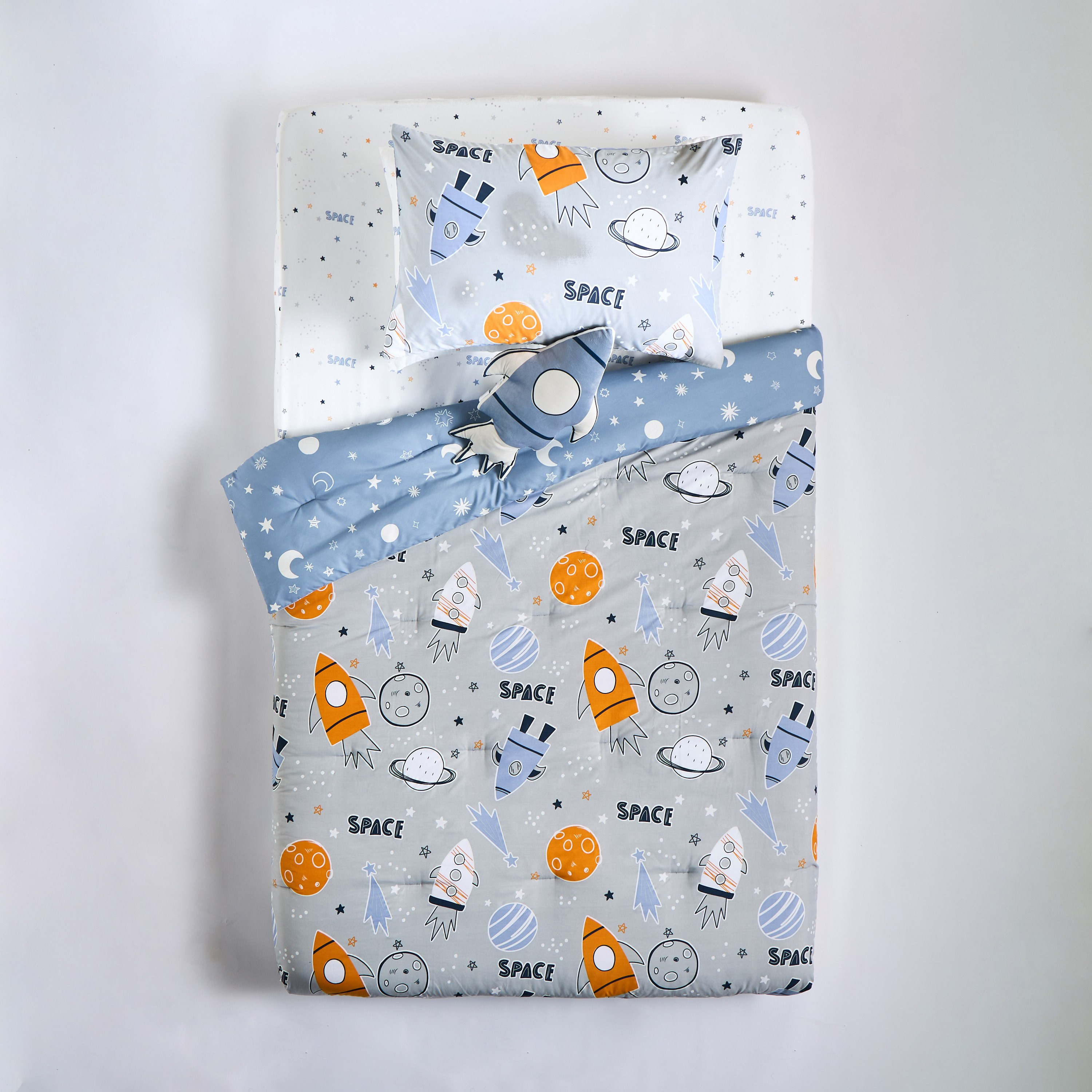 Eladio Galaxy Printed 5-Piece Single Comforter and Sheet Set - 135x220 cm-babyandkids-beddingandwindows-bedding-comforters-image-3