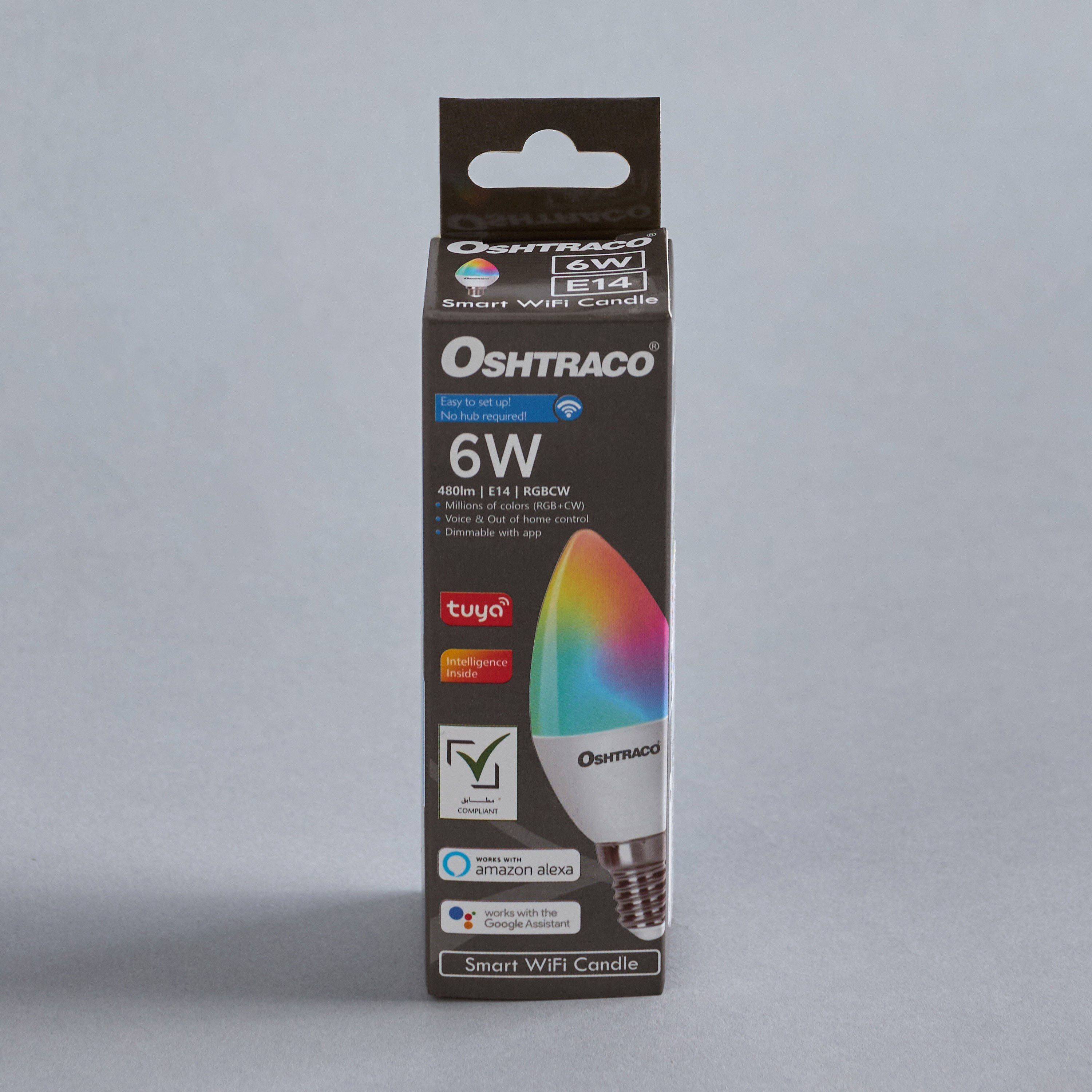 Oshtraco Dimmable Smart WiFi Candle Bulb - E14 6W 540 Lumen Multicolour-household-lighting-smartlighting-smartbulbs-image-4