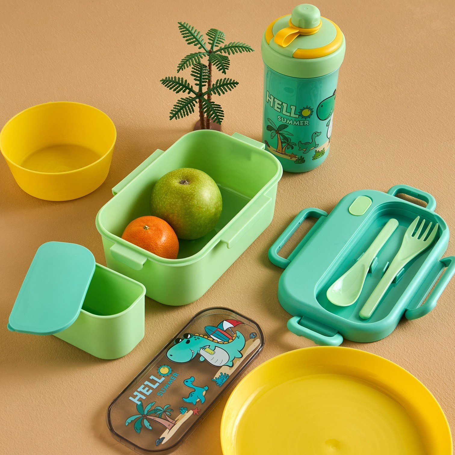 Dino Print Lunch Box and Water Bottle Set-babyandkids-eatanddrink-waterbottles-image-4