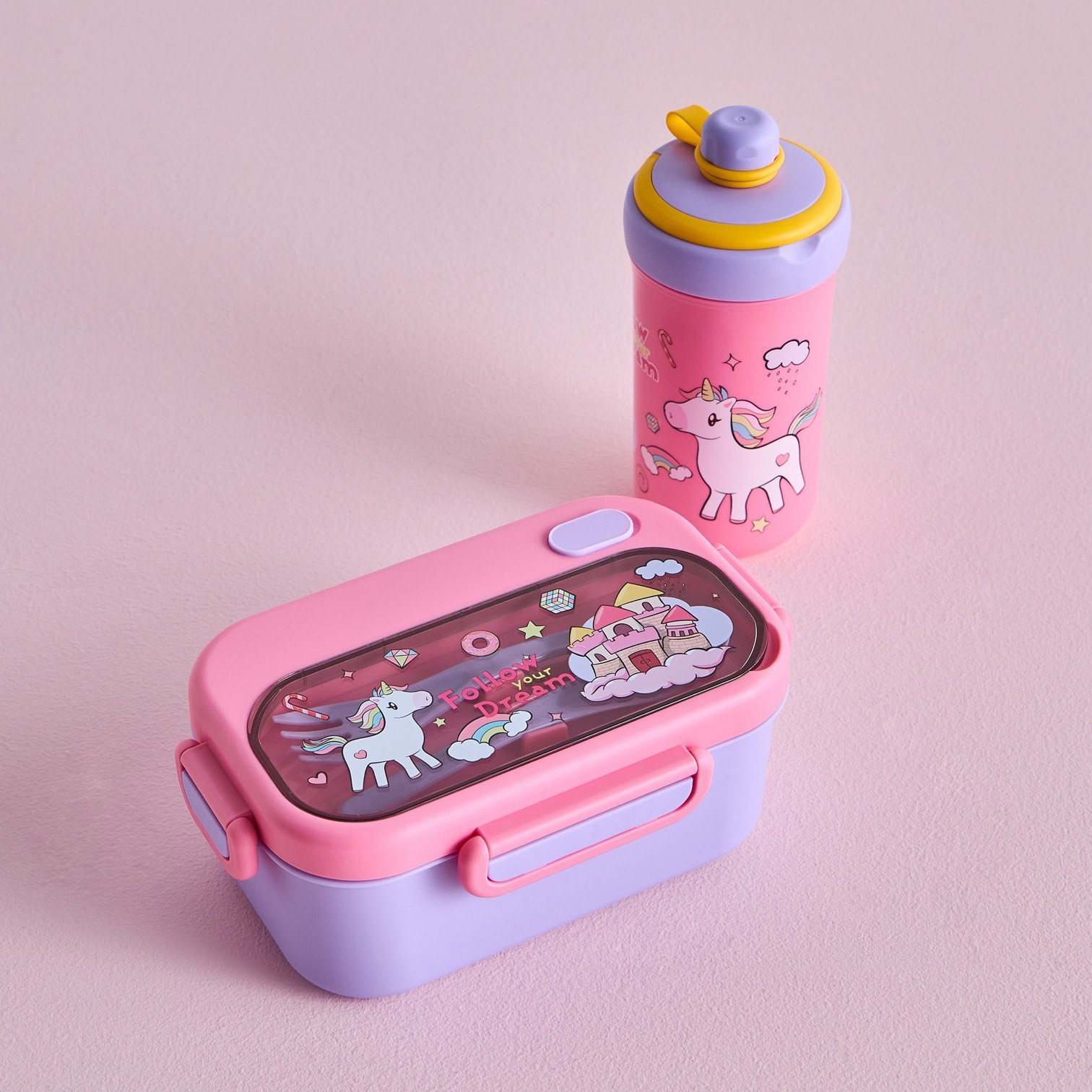 Unicorn Lunch Box and Water Bottle Set-babyandkids-eatanddrink-lunchboxesandbags-image-1