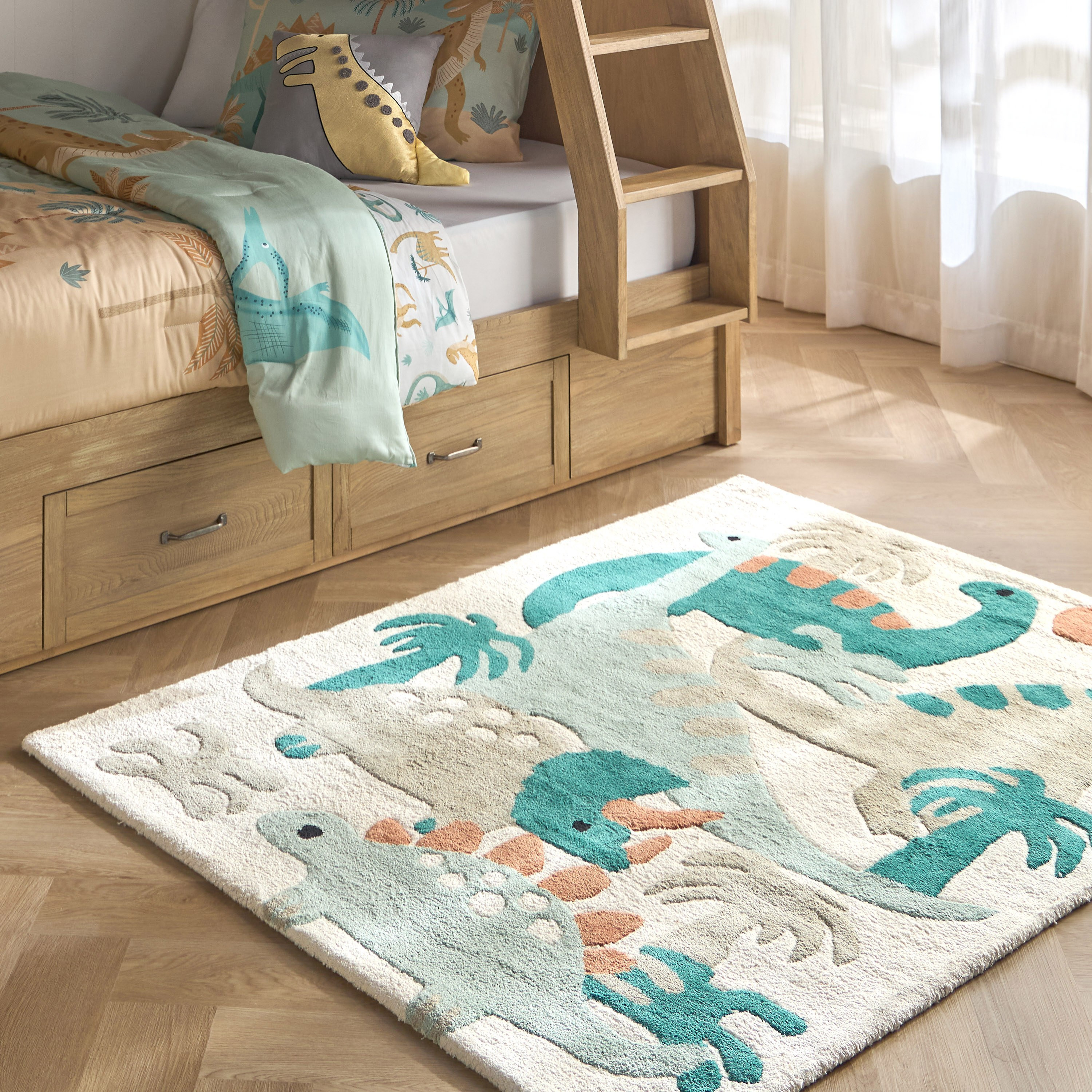 Steve Dino Sage Handtufted Rug - 120x160 cm-babyandkids-rugsandcarpets-rugs-image-5