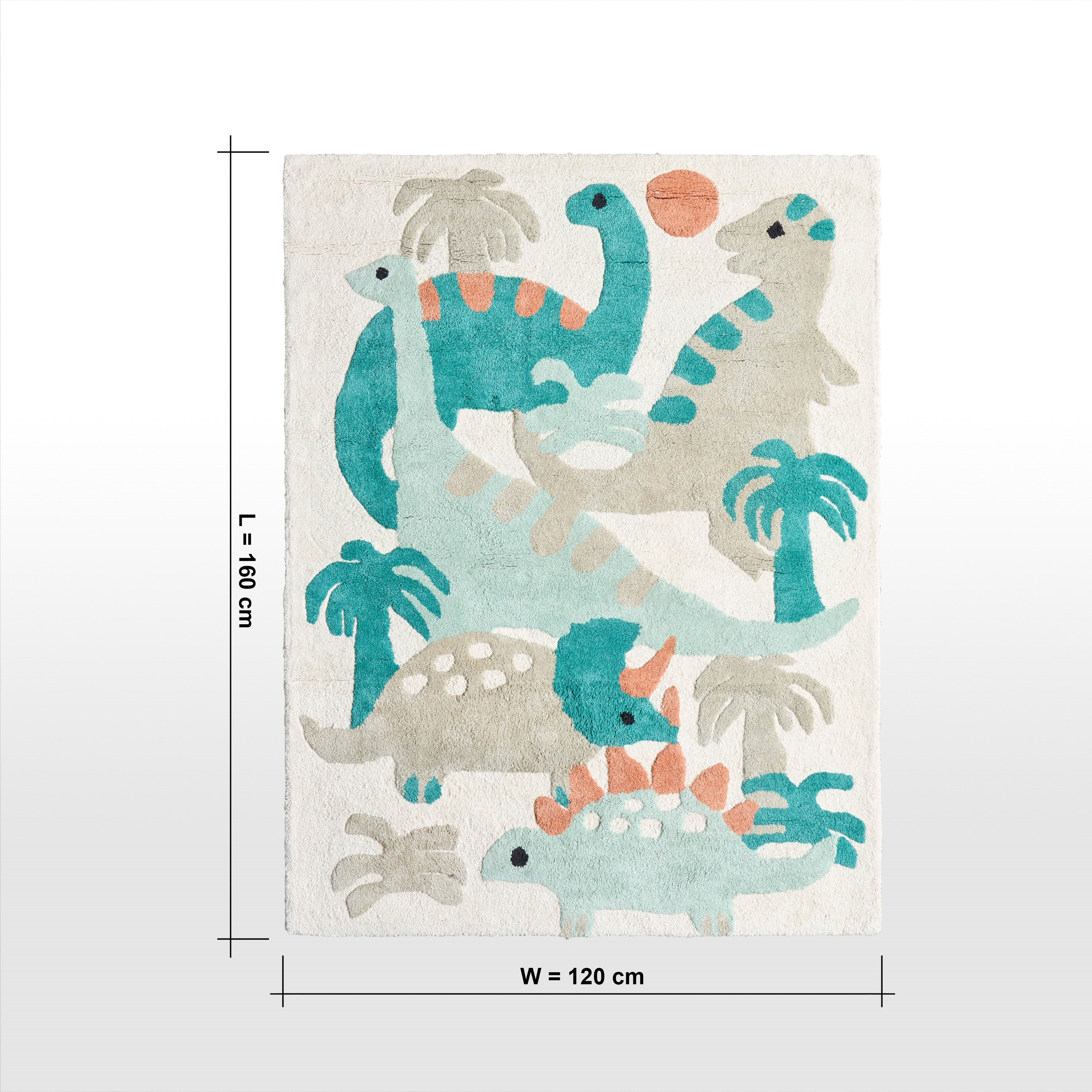 Steve Dino Sage Handtufted Rug - 120x160 cm-babyandkids-rugsandcarpets-rugs-image-6