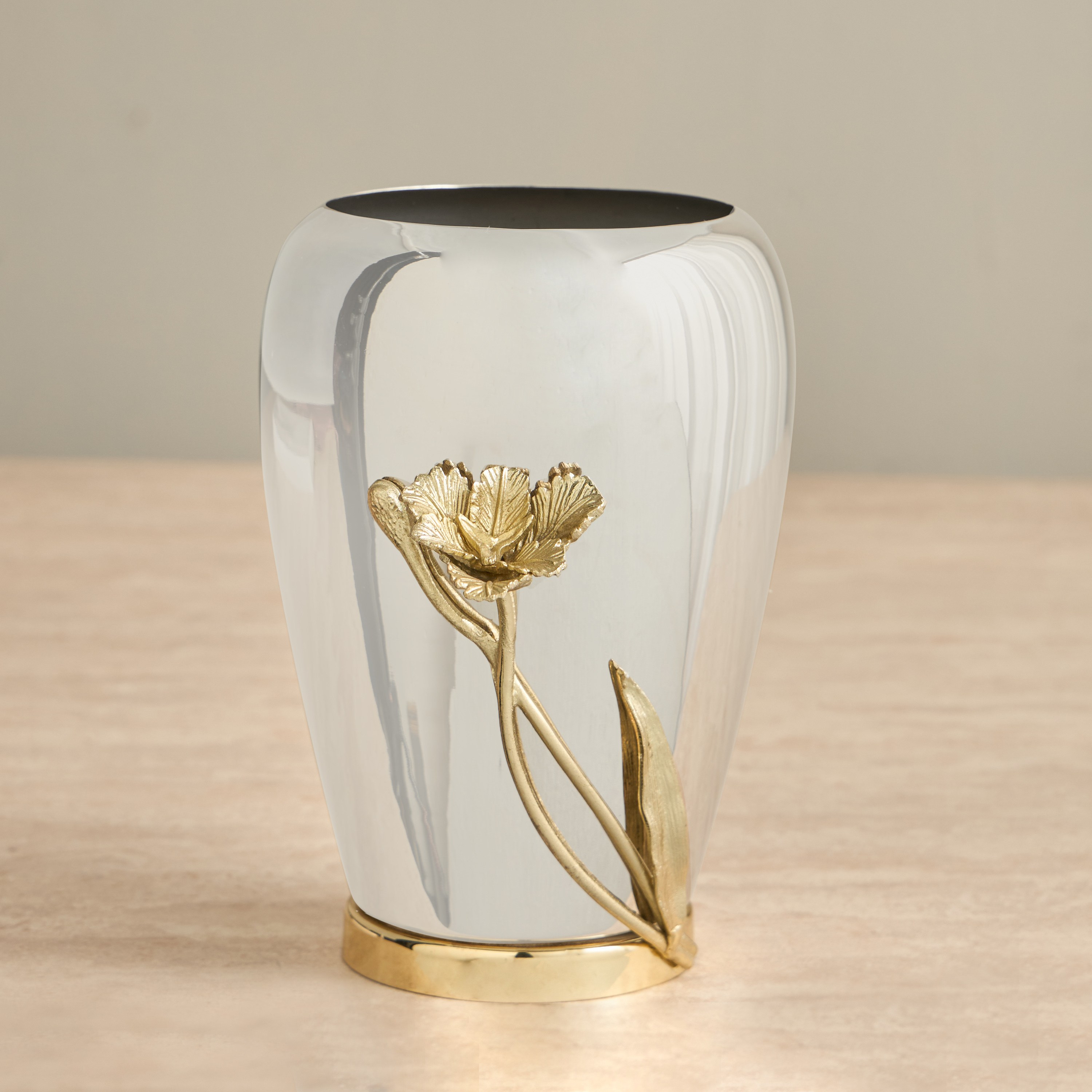 Rosa Metal Vase - 21 cm-household-decor-vasesandbowls-image-1