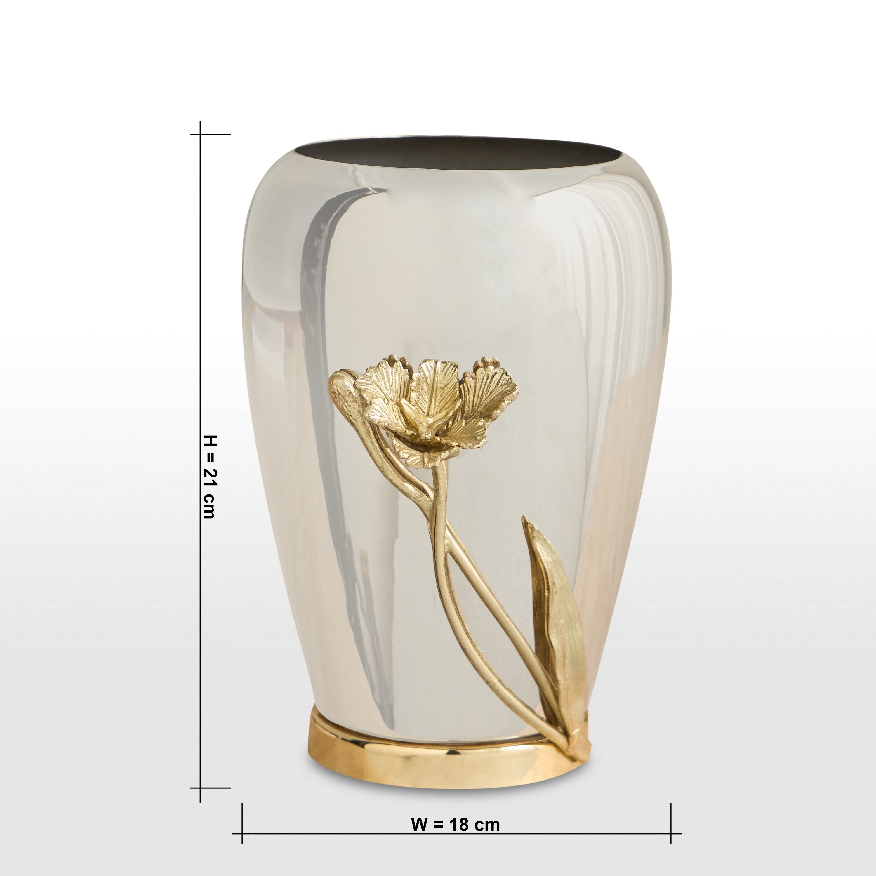 Rosa Metal Vase - 21 cm-household-decor-vasesandbowls-image-4