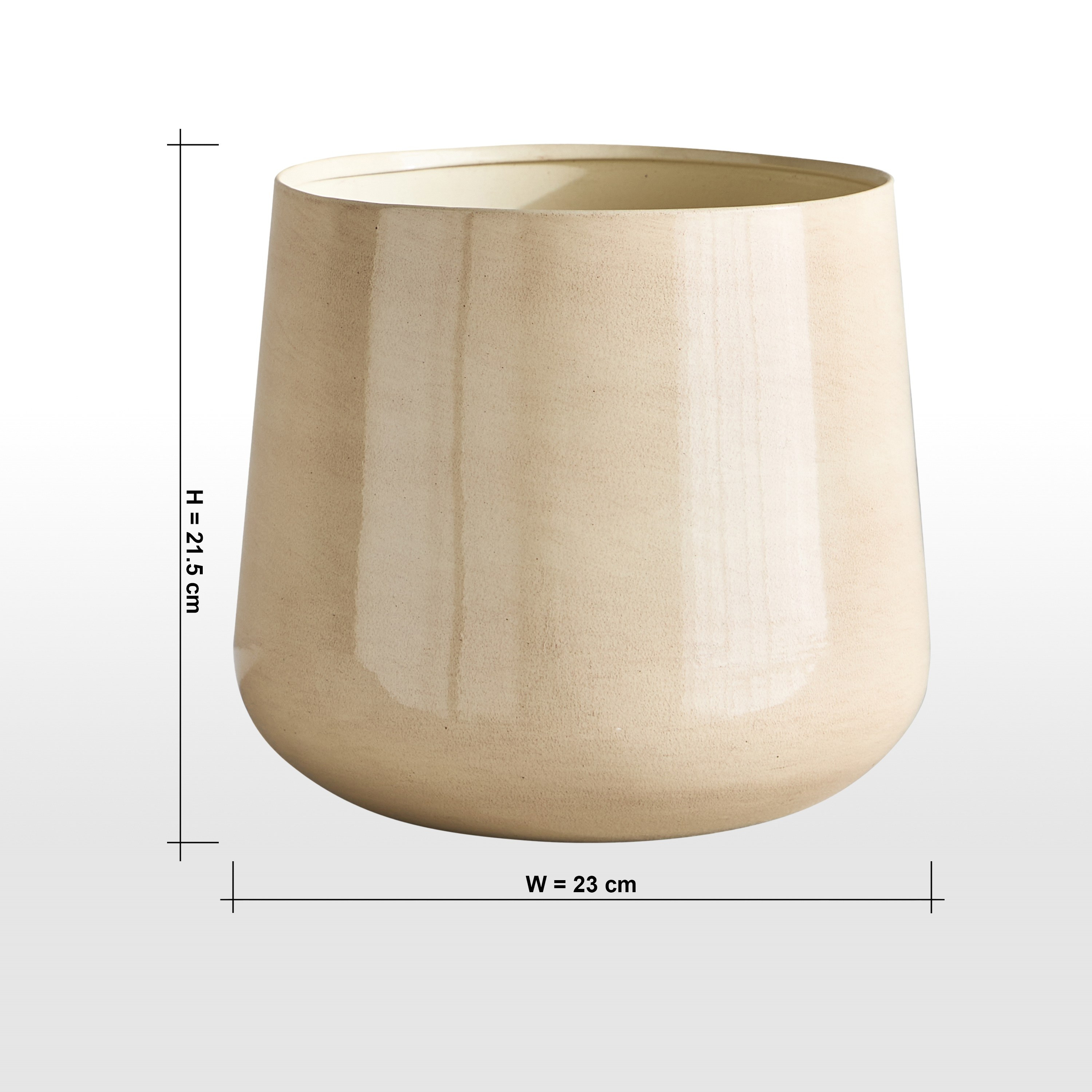 Eden Glint Glaze Metal Planter - 22 cm-household-gardenandoutdoor-potsandplanters-planters-image-5