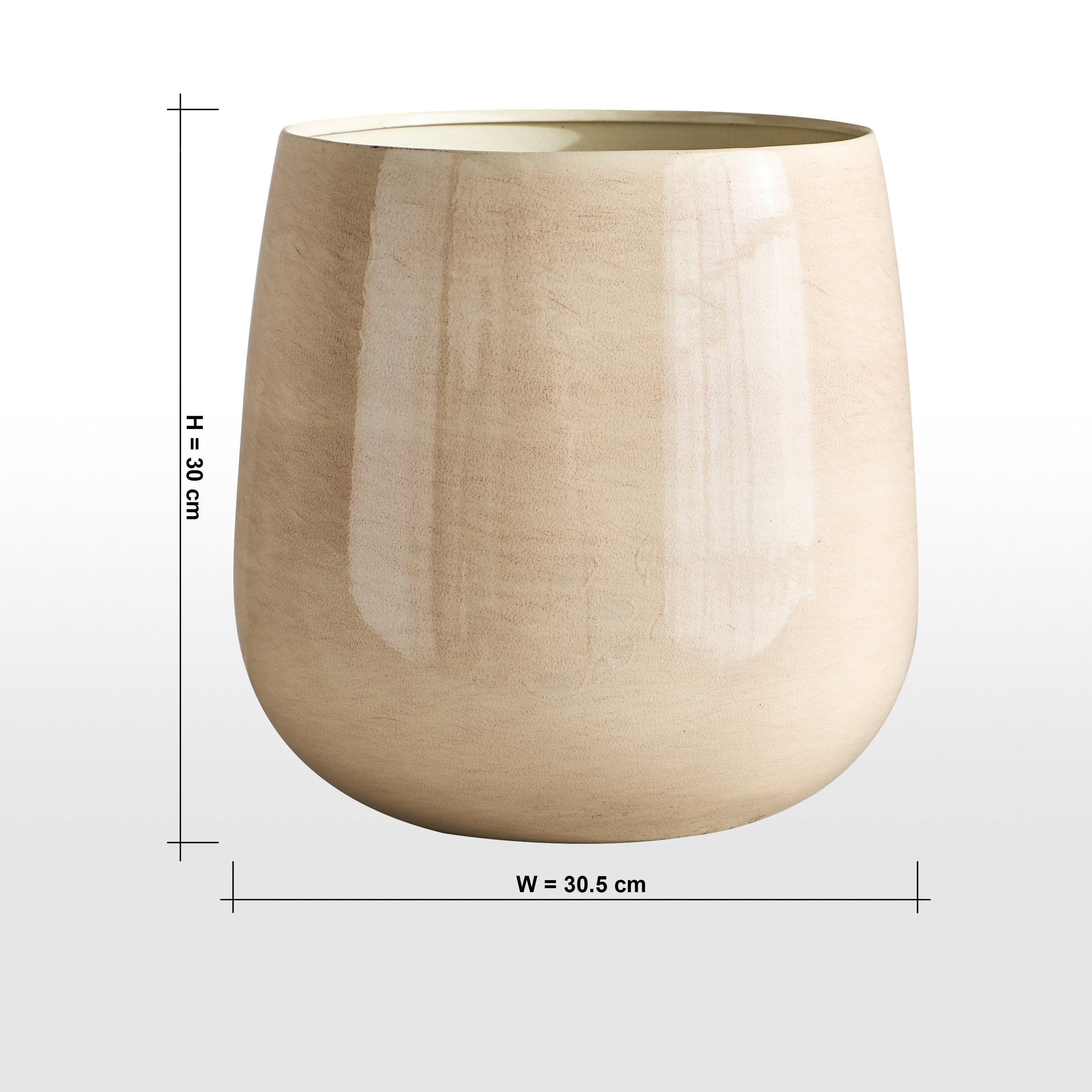 Eden Glint Glaze Metal Planter - 30 cm-household-gardenandoutdoor-potsandplanters-planters-image-5