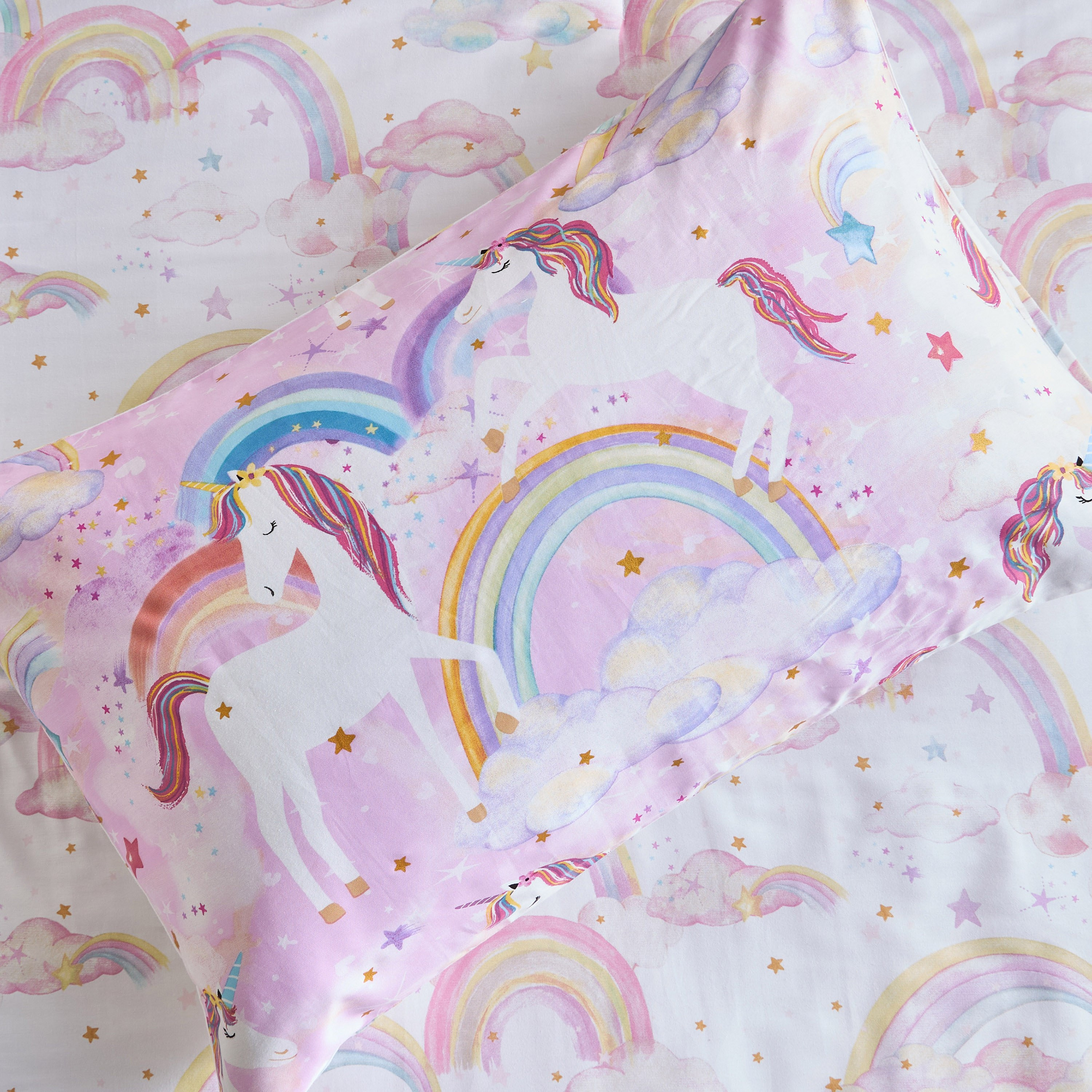 Julia Unicorn Cotton Reversible 210 Thread Count 2-Piece Single Comforter Set - 135x220 cm-babyandkids-beddingandwindows-bedding-comforters-image-4
