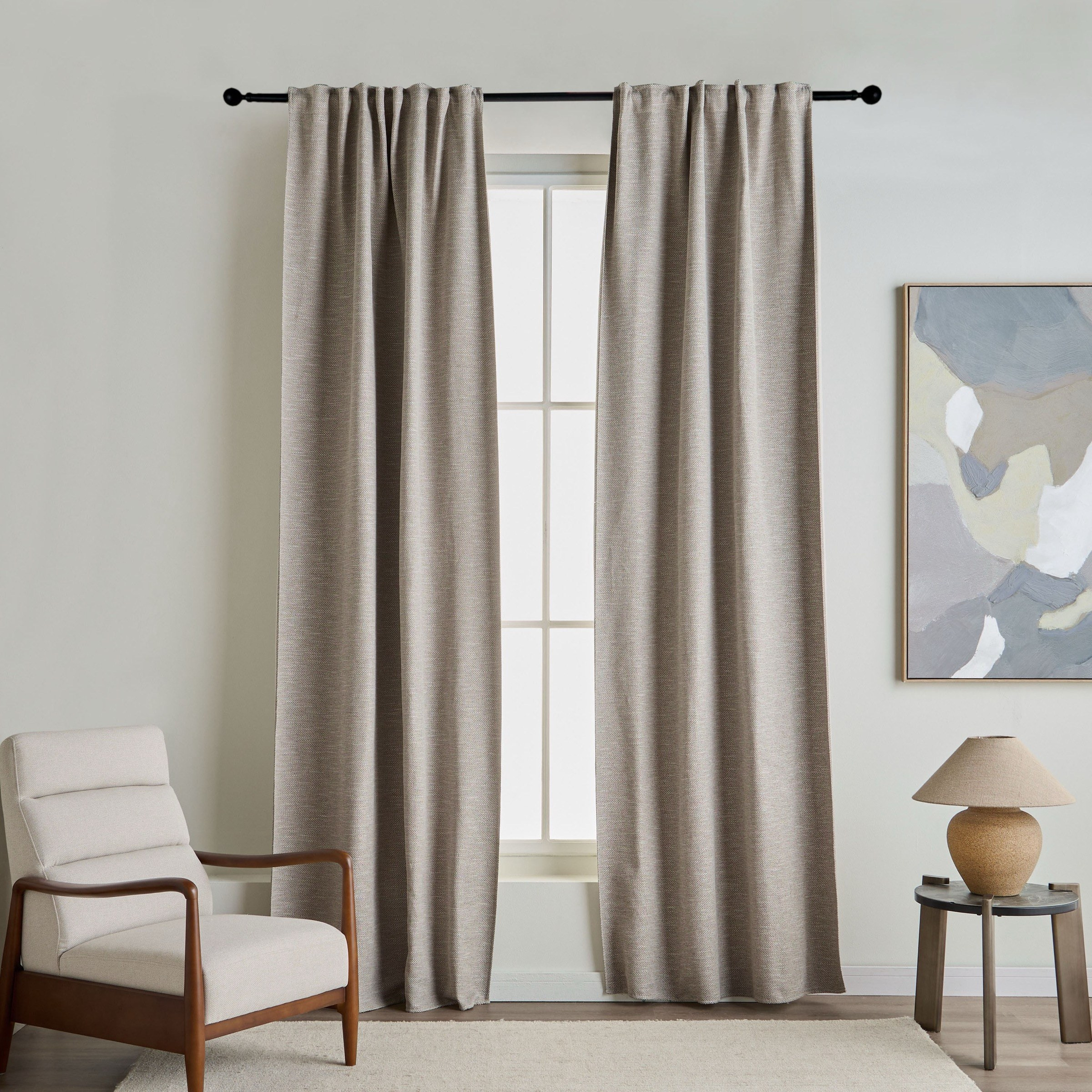 طقم ستائر معتمة من قطعتين - ديبورا - 135x280 سم-household-windows-curtains-image-1