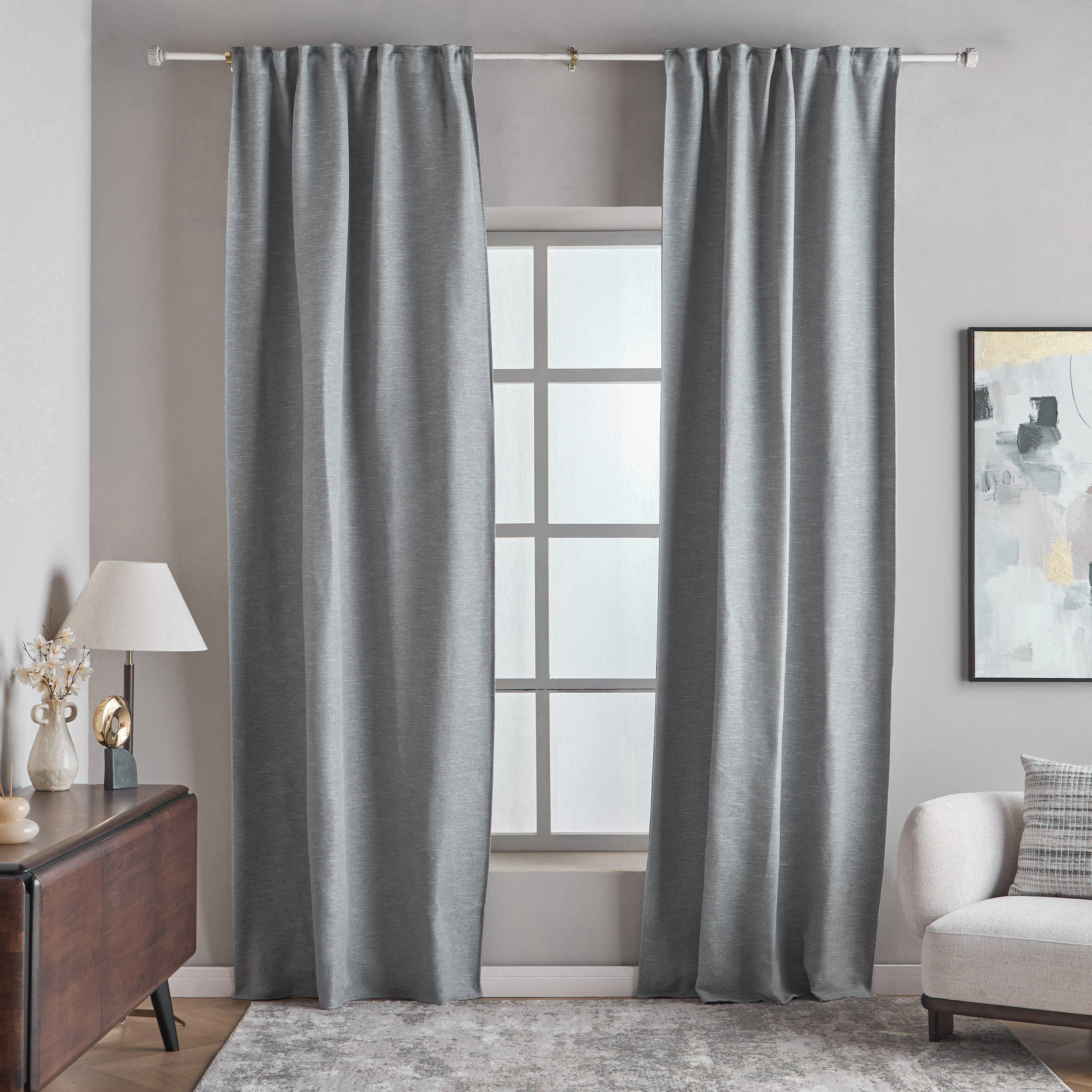 طقم ستائر معتمة قطعتين - ديبورا - 135x320 سم-household-windows-curtains-image-1