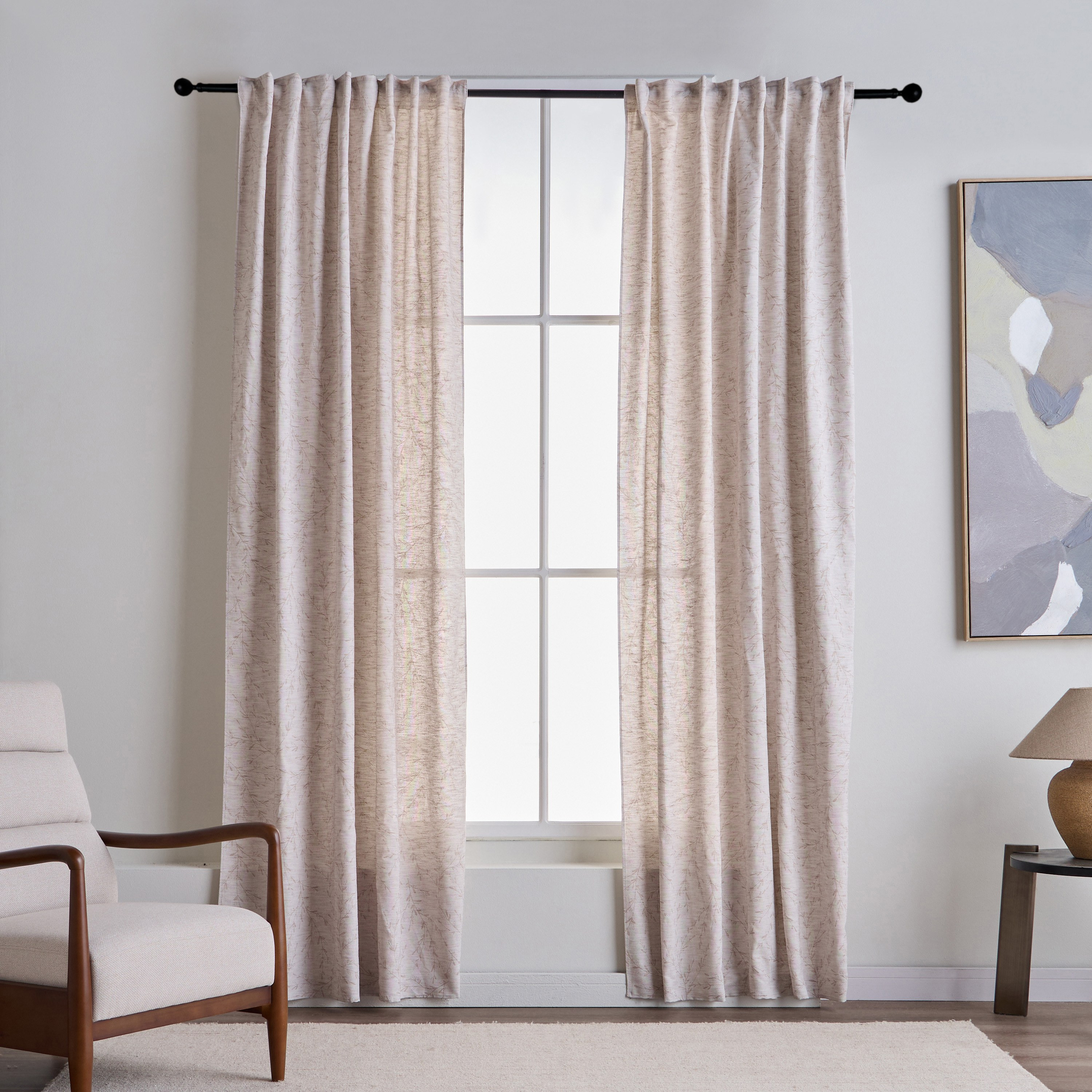 Adelina 2-Piece Textured Curtain Set - 135x280 cm-household-windows-curtains-image-1