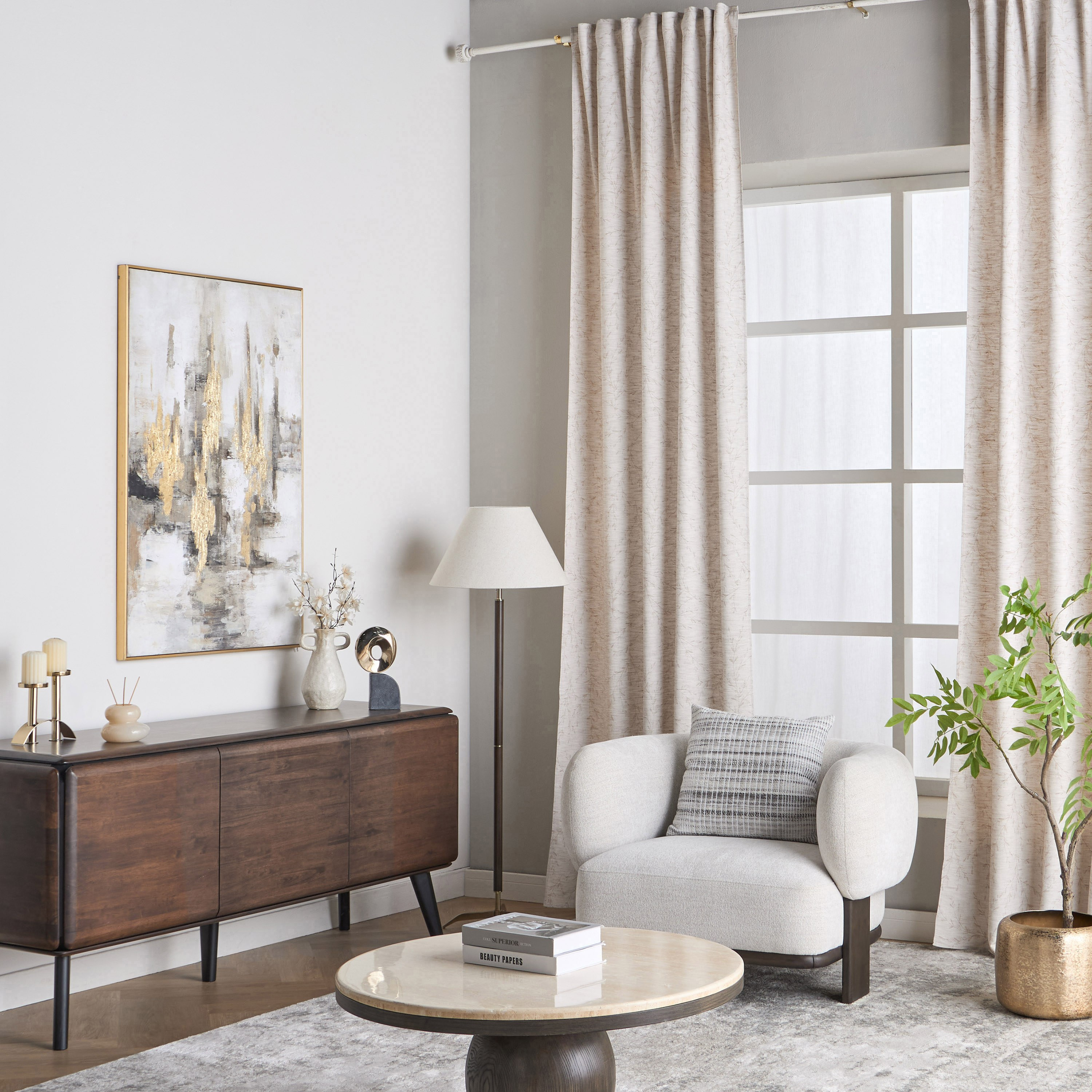 طقم ستائر قطعتين - أديلينا - 135x320 سم-household-windows-curtains-image-6