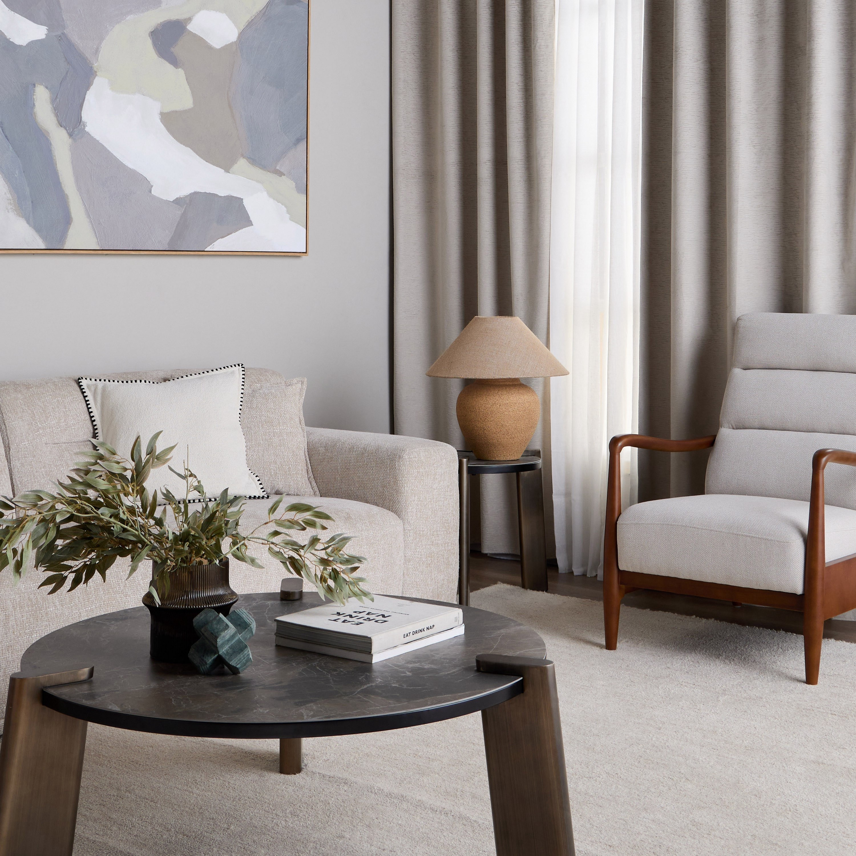 طقم ستائر تعتيم قطعتين - ديمي - 135x280 سم-household-windows-curtains-image-6