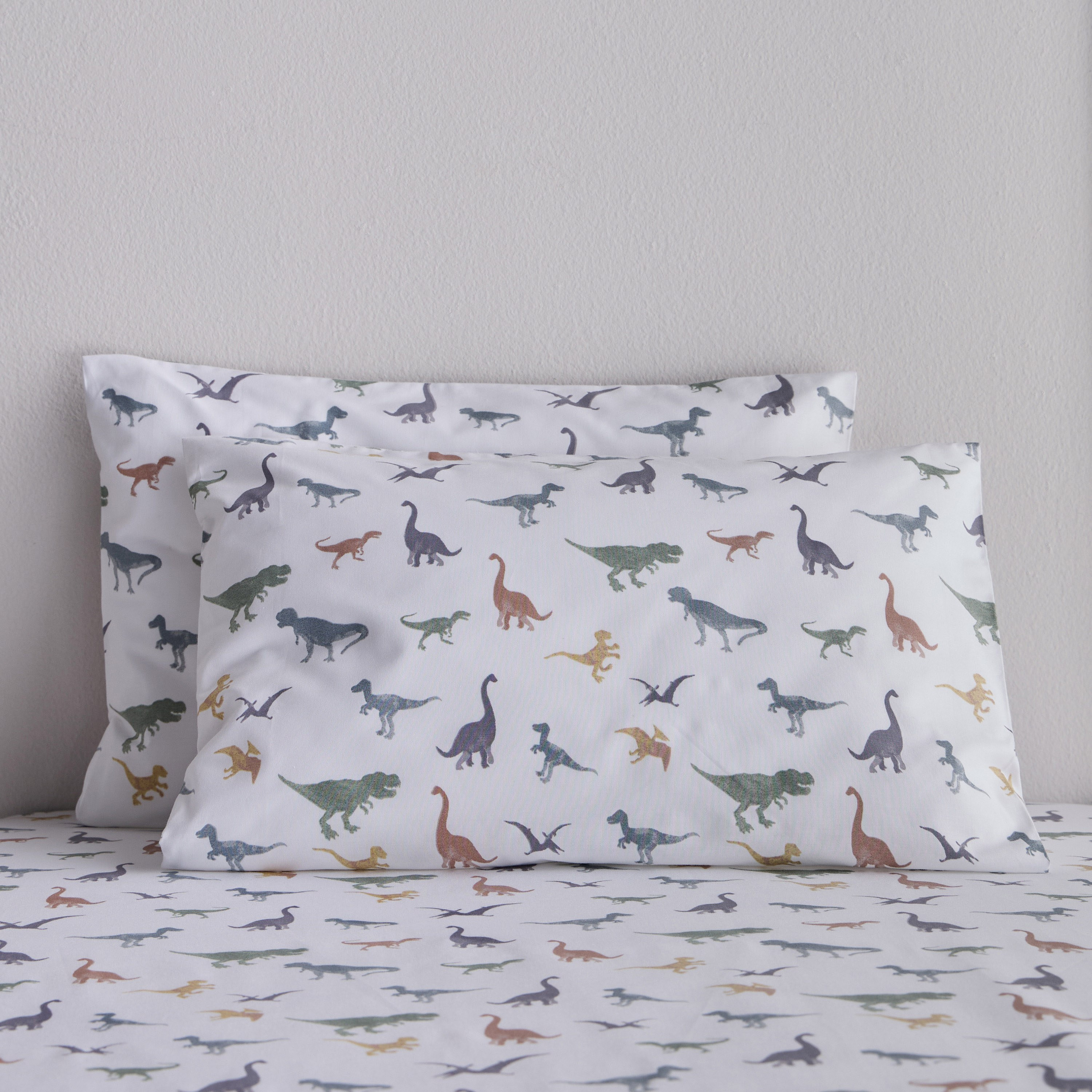 Dreamz Dino 200 Thread Count 2-Piece Pillowcase Set - 30x45 cm