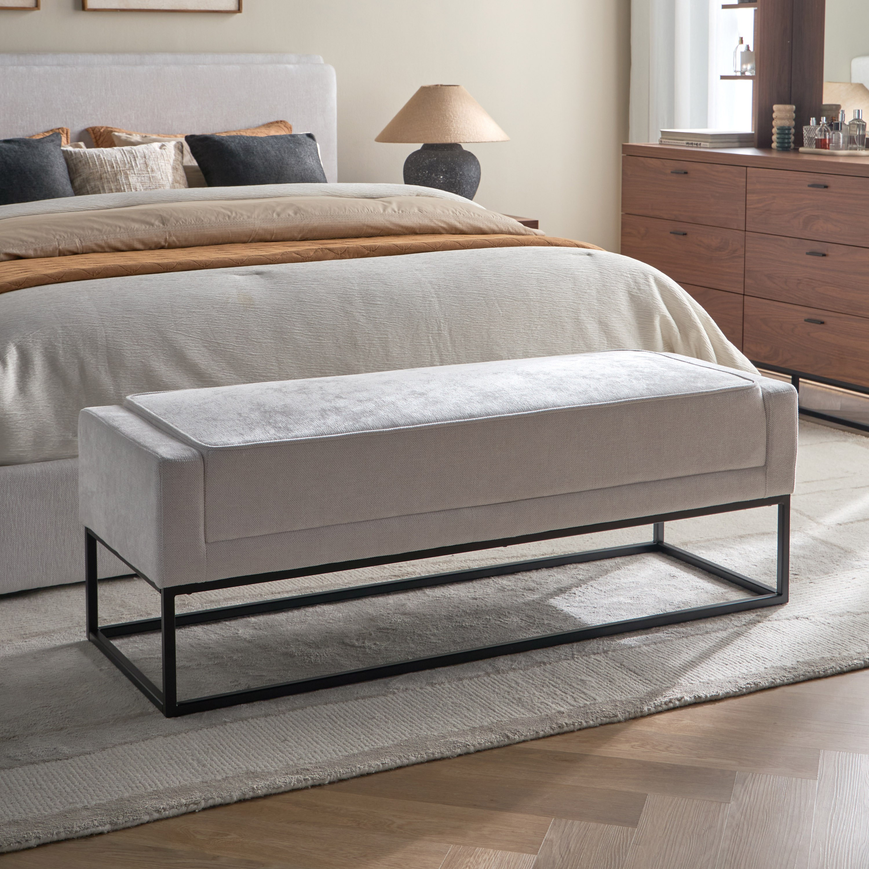 مقعد بنش قماش - كانتري سايد-furniture-bedroom-benches-image-1