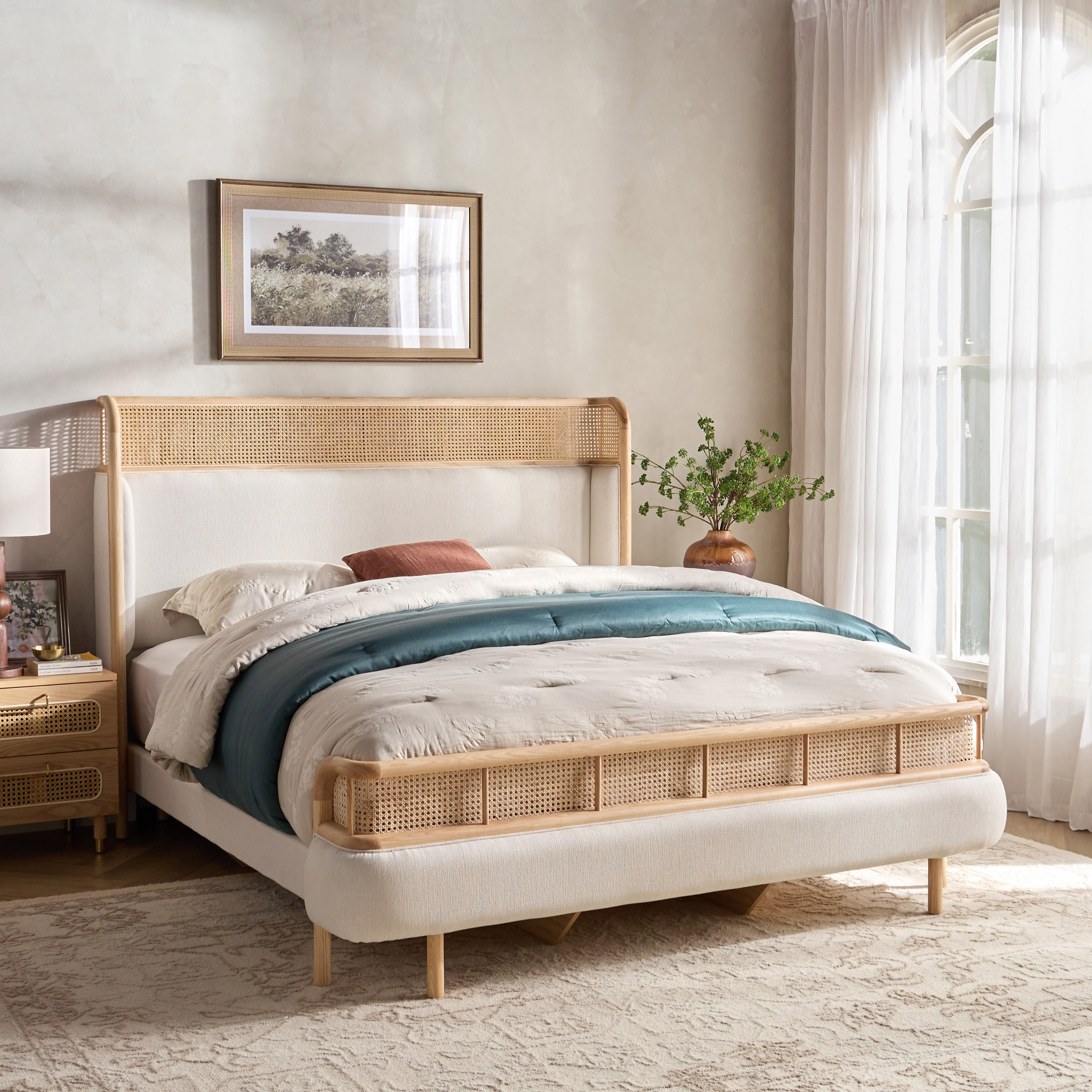 Anasa Upholstered Queen Bed - 160x200 cm