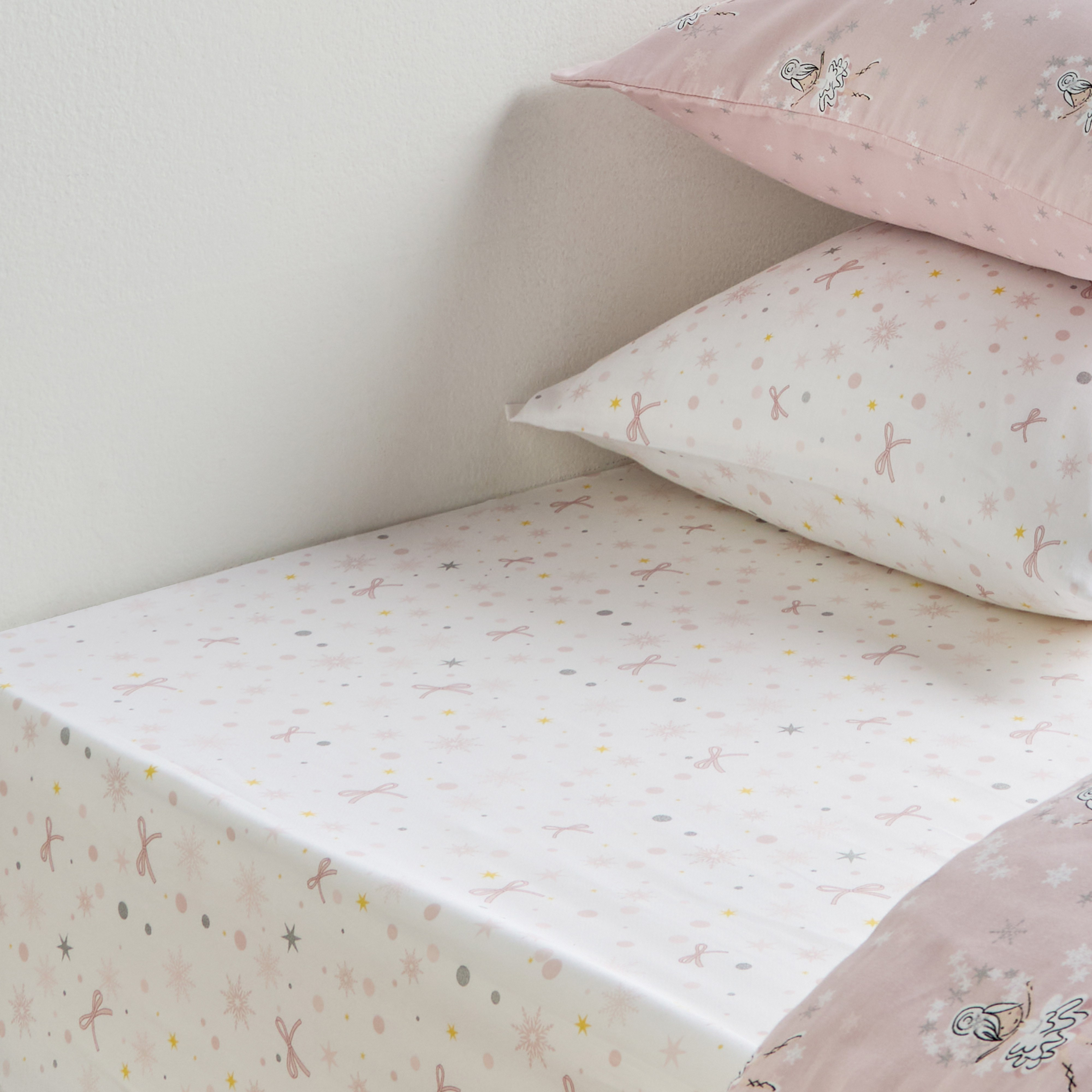 طقم لحاف وشرشف كامل وجهين قطن بطبعات 5 قطع - إيفي باليرينا - 160x220 سم-babyandkids-beddingandwindows-bedding-comforters-image-6