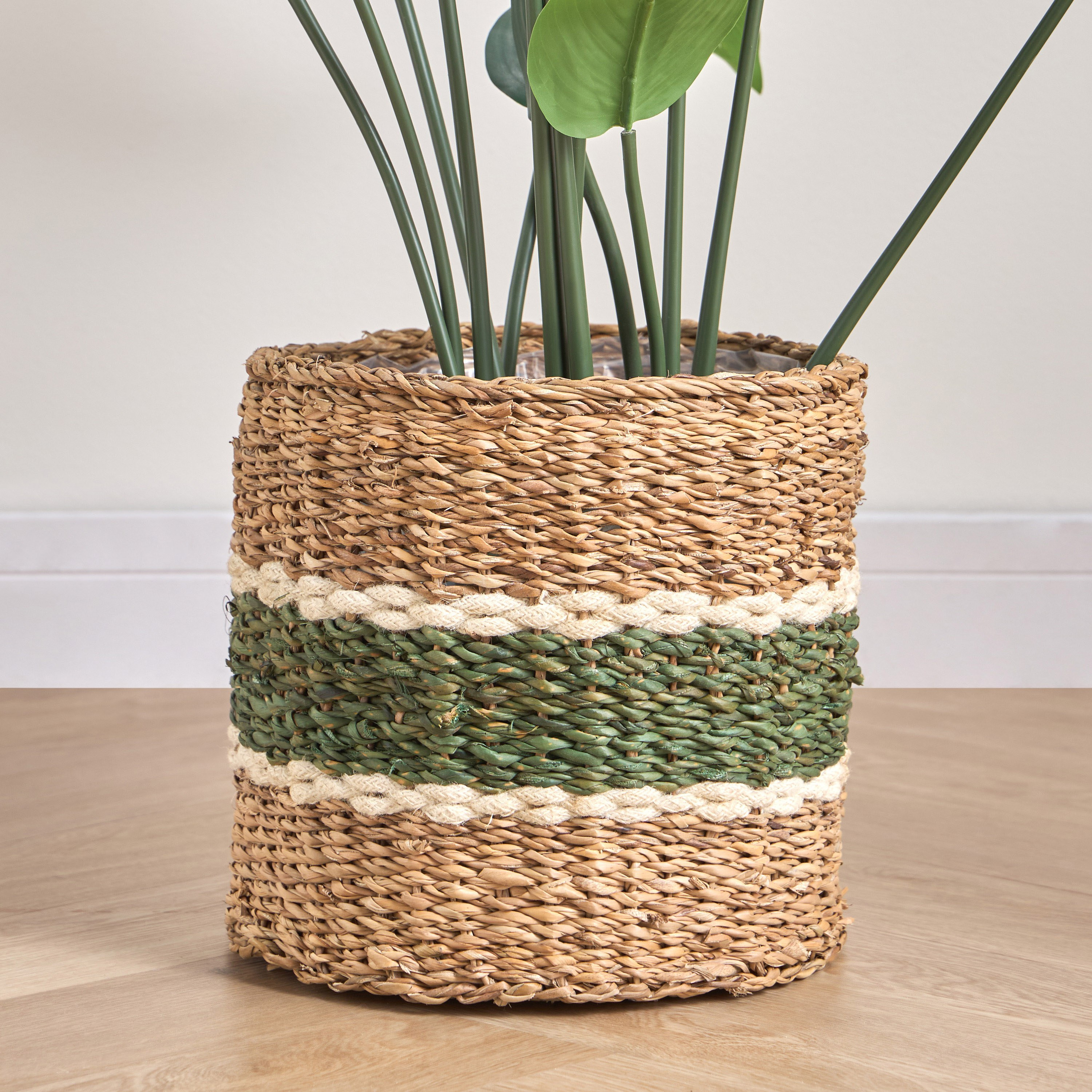 Migo Mia Seagrass and Jute Planter - 28 cm-household-gardenandoutdoor-potsandplanters-planters-image-1