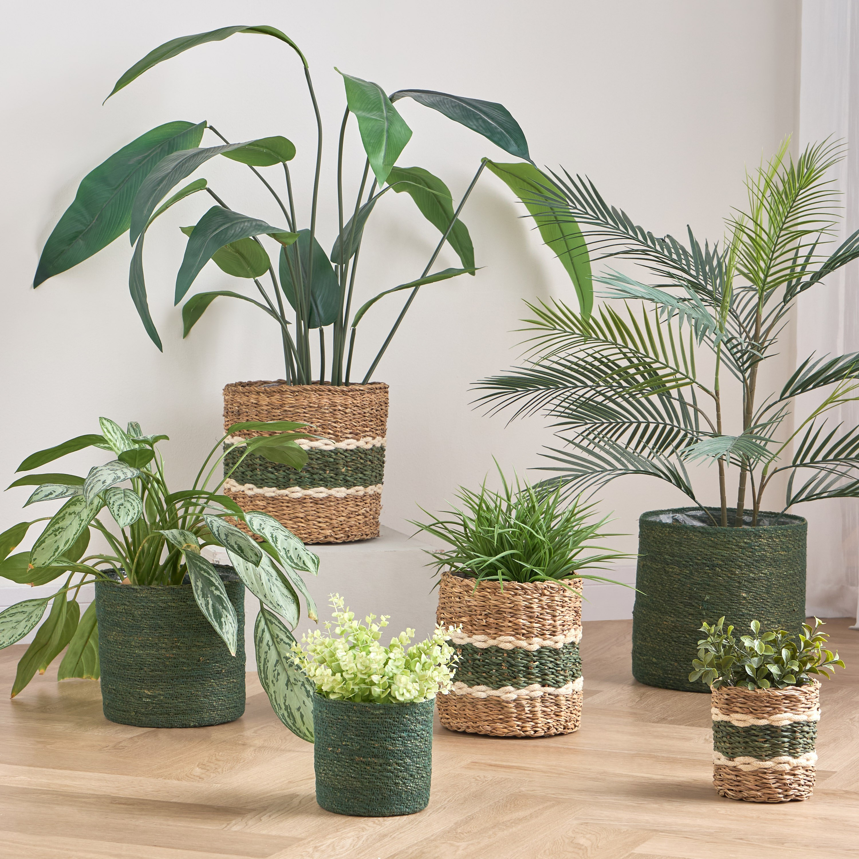 Migo Mia Seagrass and Jute Planter - 28 cm-household-gardenandoutdoor-potsandplanters-planters-image-4