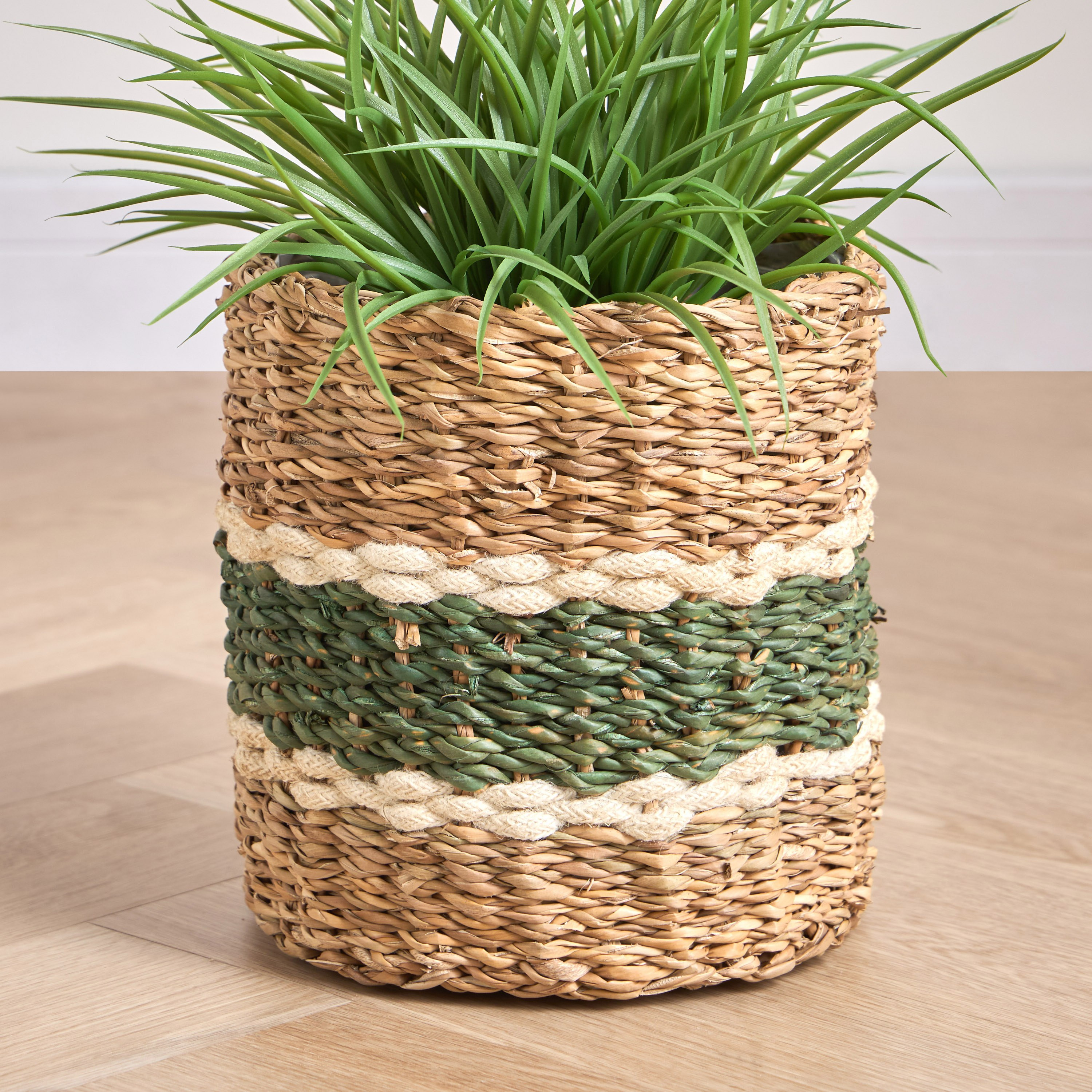 Migo Mia Seagrass and Jute Planter - 22 cm-household-gardenandoutdoor-potsandplanters-planters-image-1