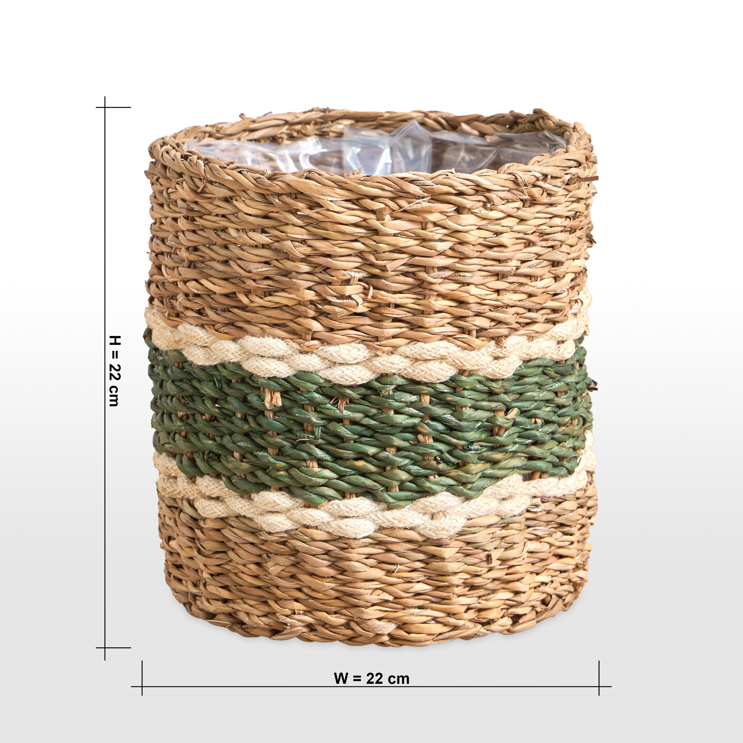 Migo Mia Seagrass and Jute Planter - 22 cm-household-gardenandoutdoor-potsandplanters-planters-image-5