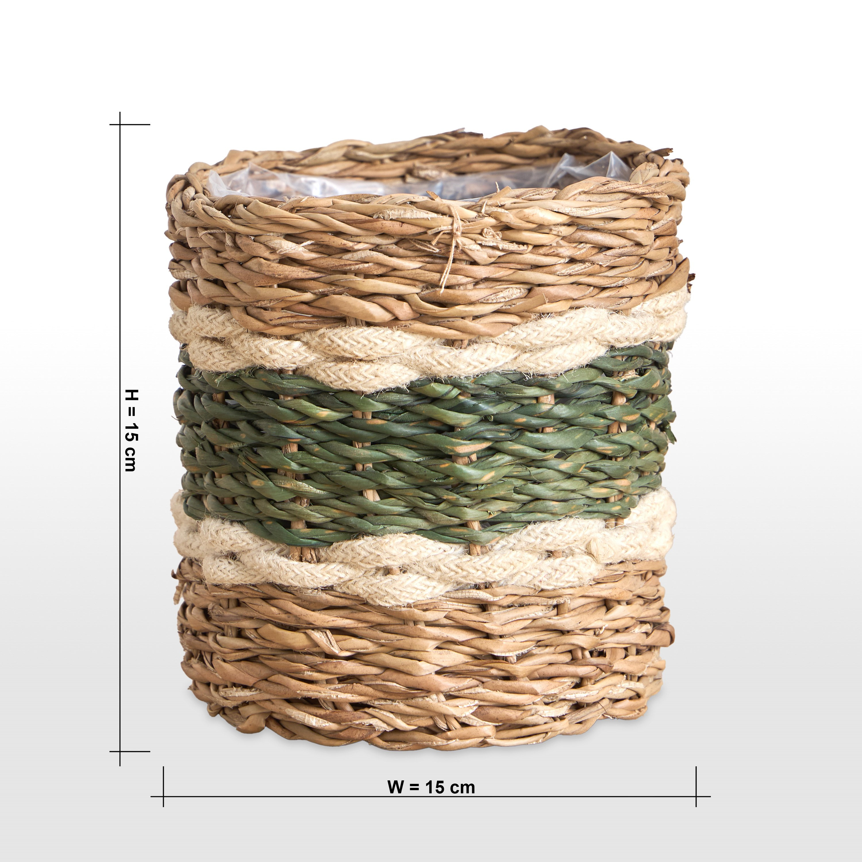 Migo Mia Seagrass and Jute Planter - 15 cm-household-gardenandoutdoor-potsandplanters-planters-image-5
