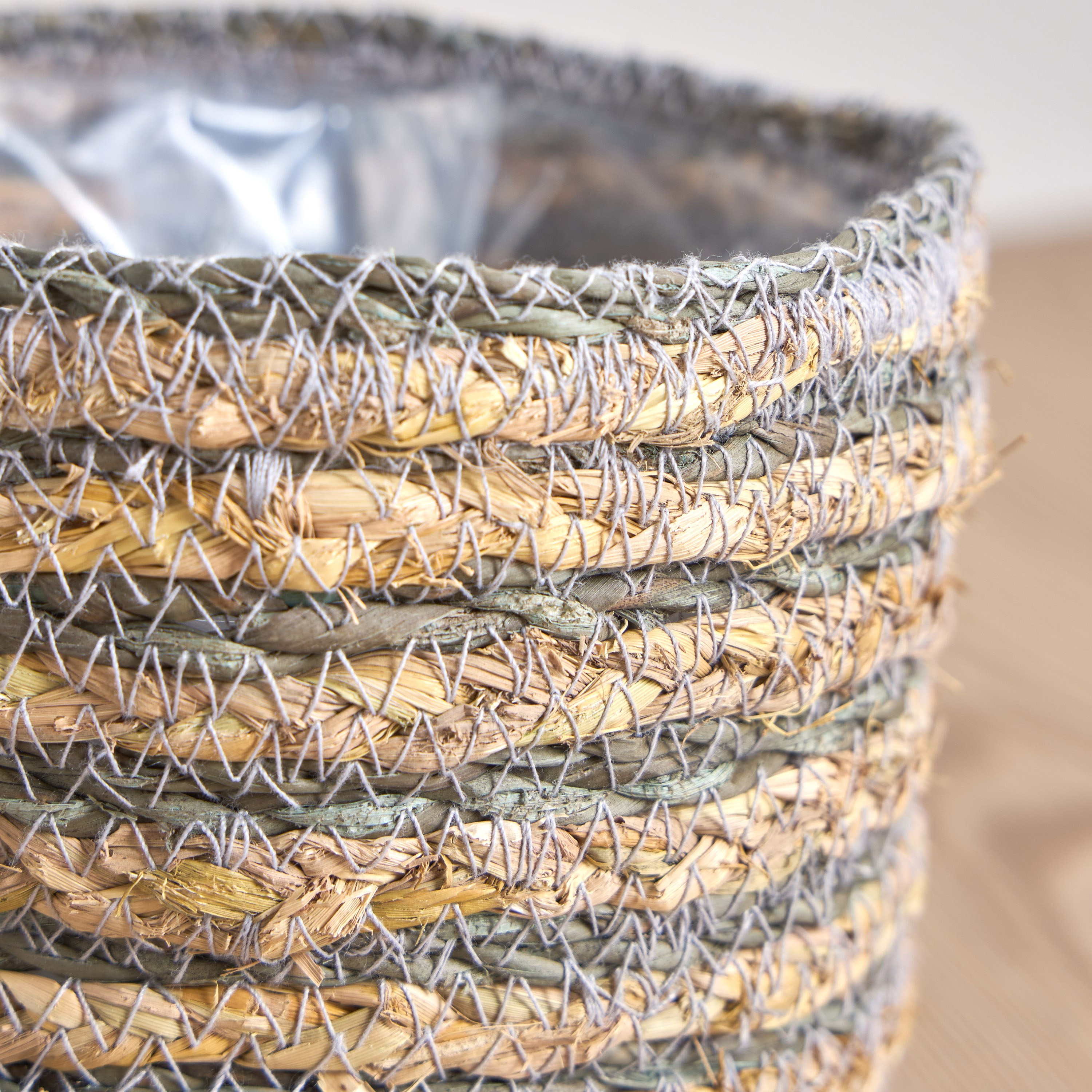 Caresto Seagrass and Straw Planter - 15 cm-household-gardenandoutdoor-potsandplanters-planters-image-3