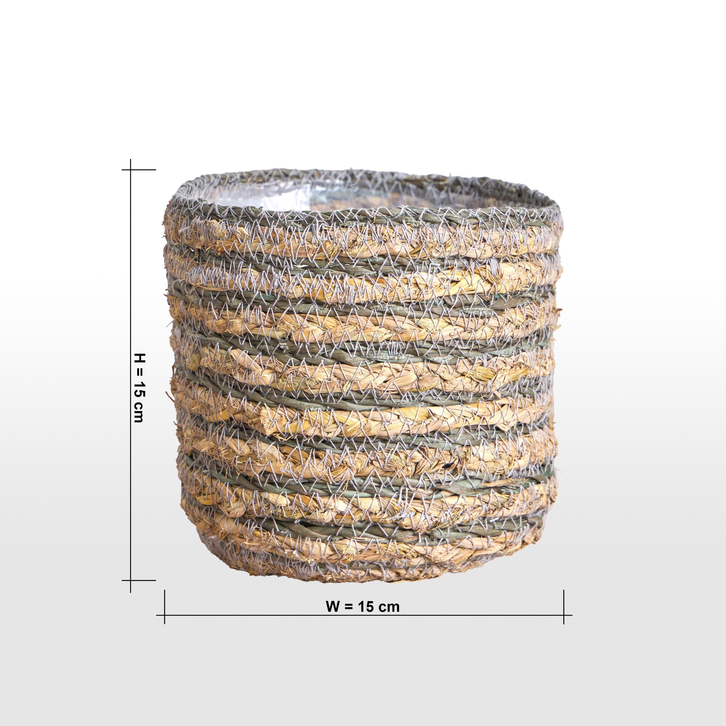 Caresto Seagrass and Straw Planter - 15 cm-household-gardenandoutdoor-potsandplanters-planters-image-5