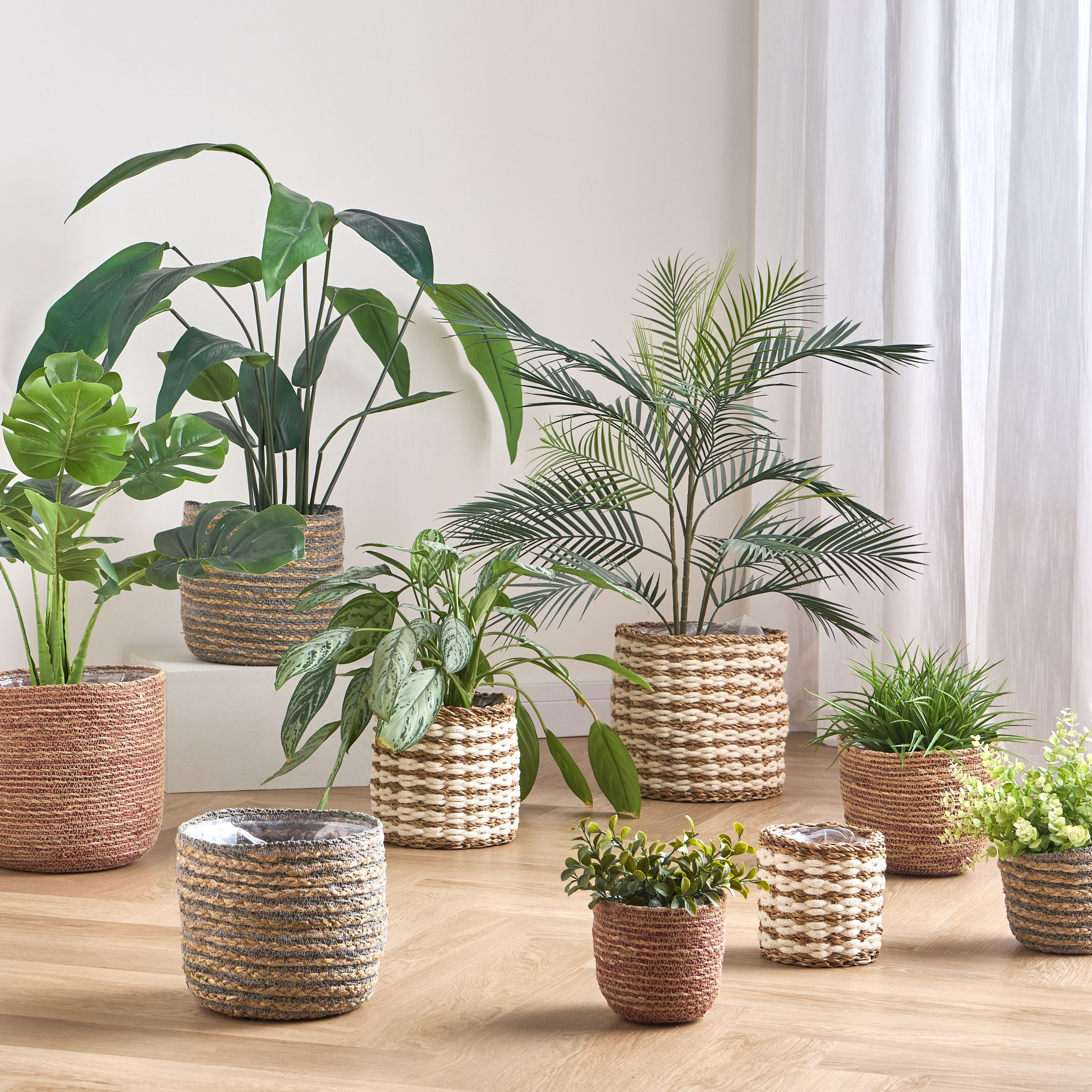 Migo Mia Seagrass and Jute Planter - 28 cm-household-gardenandoutdoor-potsandplanters-planters-image-4