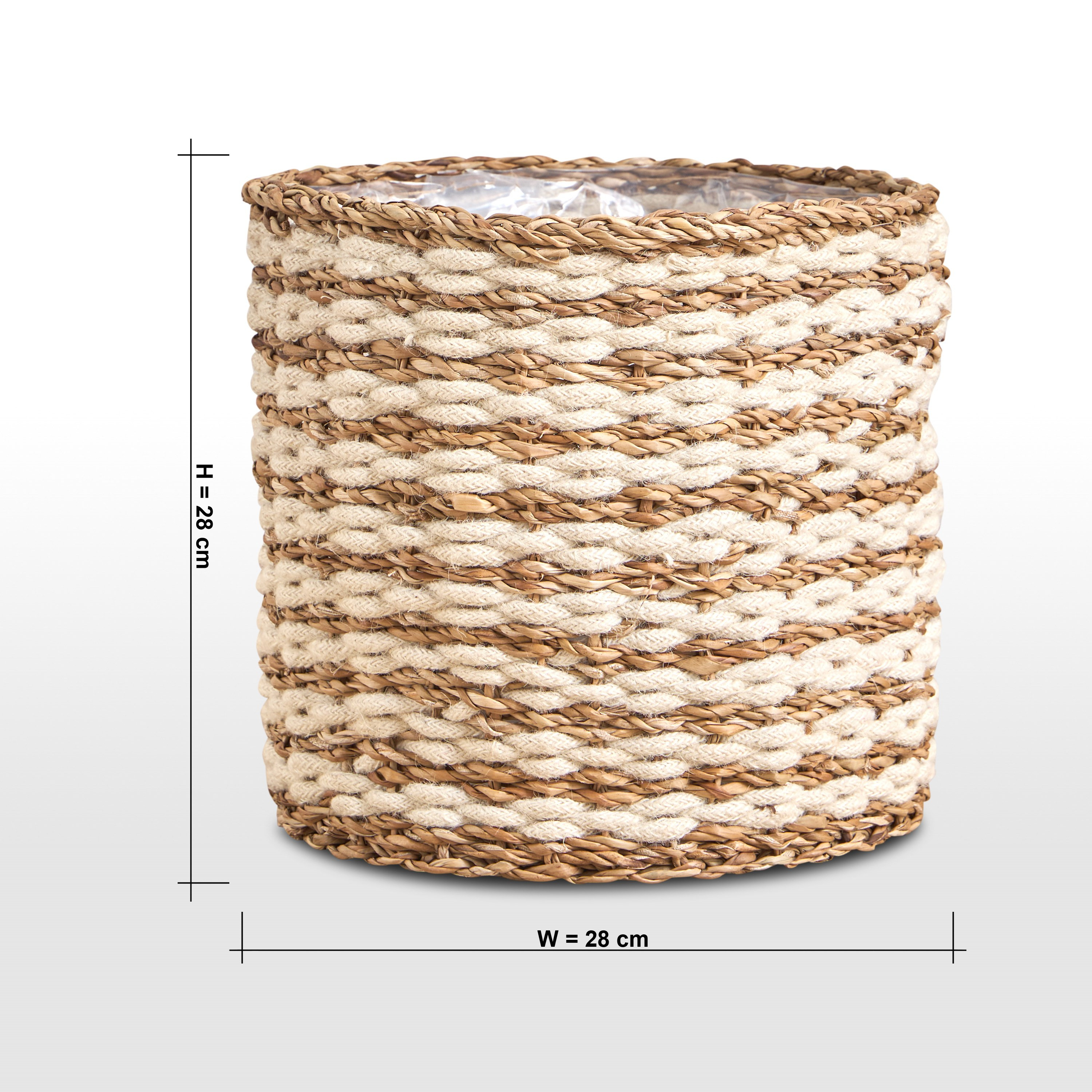 Migo Mia Seagrass and Jute Planter - 28 cm-household-gardenandoutdoor-potsandplanters-planters-image-5