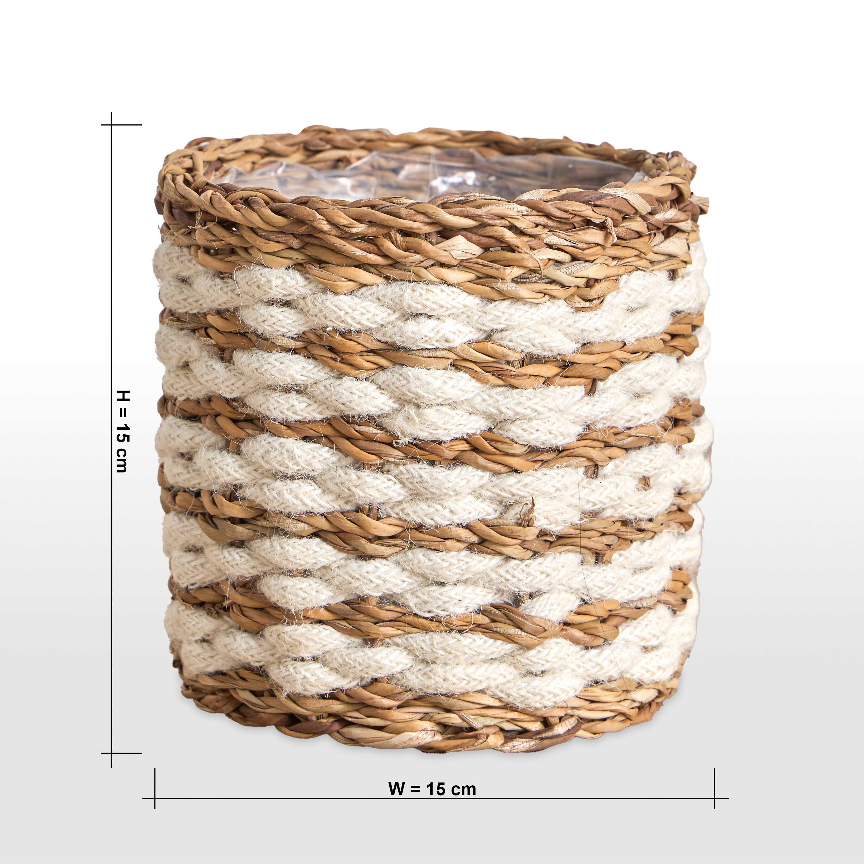 Migo Mia Seagrass and Jute Planter - 15 cm-household-gardenandoutdoor-potsandplanters-planters-image-5