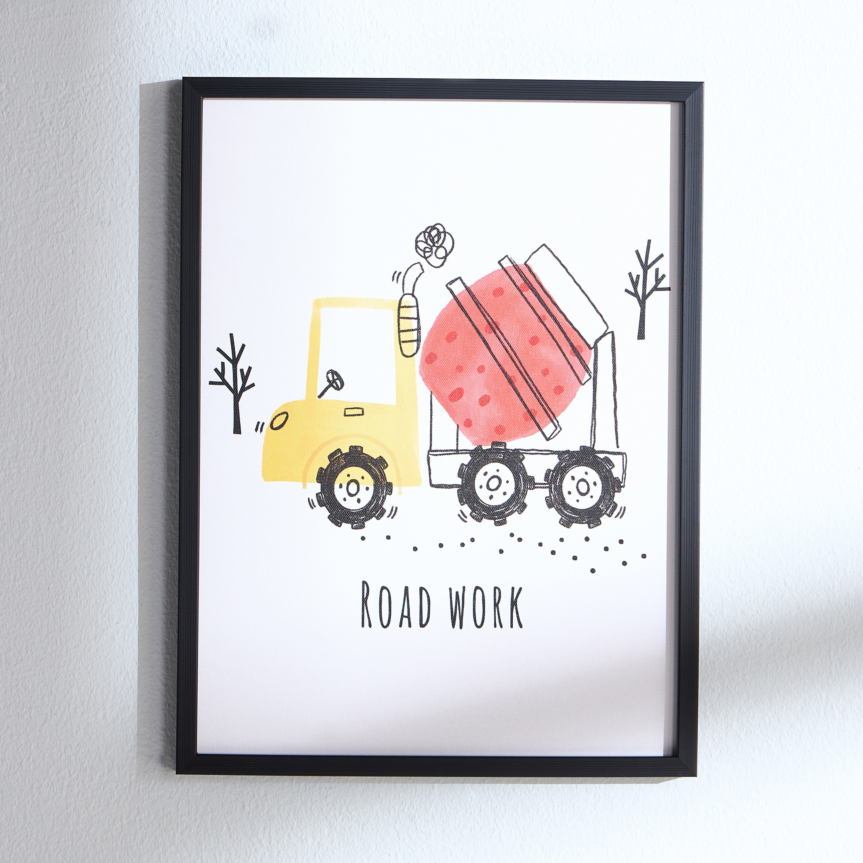 Bob Road Work Truck Framed Canvas Wall Art - 30x40x1.8 cm