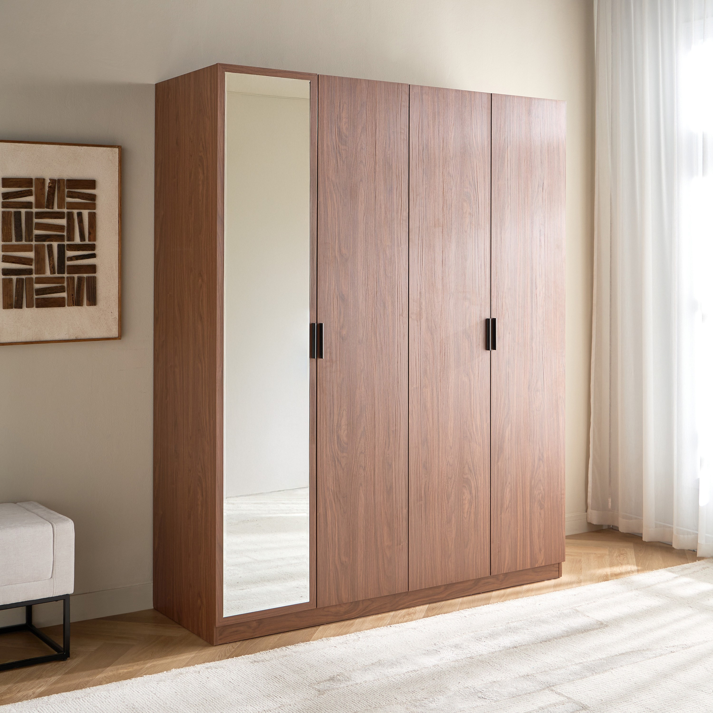 Countryside 4-Door Wardrobe with Drawer-furniture-bedroom-wardrobes-image-1