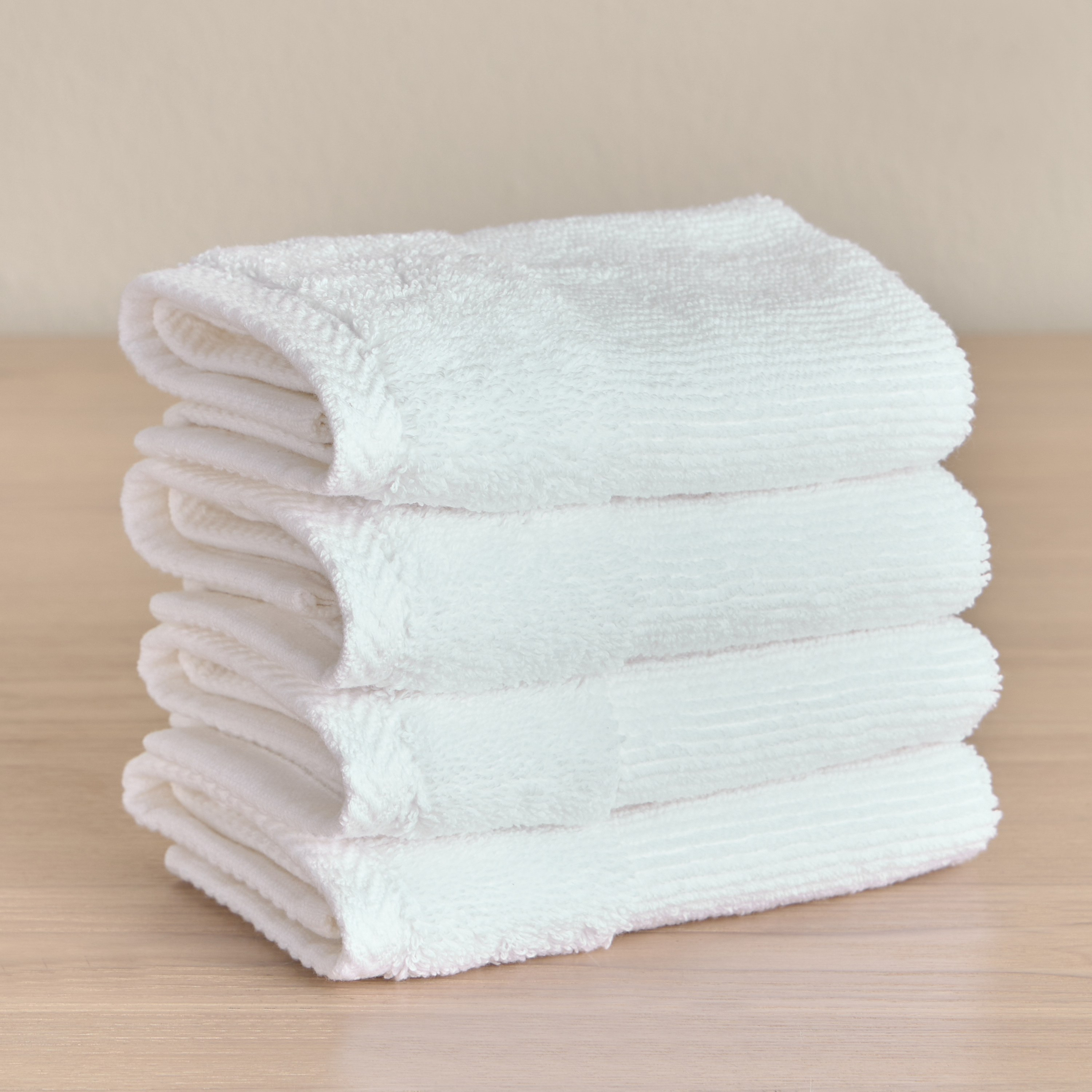 Ribbed 4-Piece Turkish Cotton Fingertip Towel Set - 30x30 cm-household-bathandlaundry-bathlinen-towels-image-1