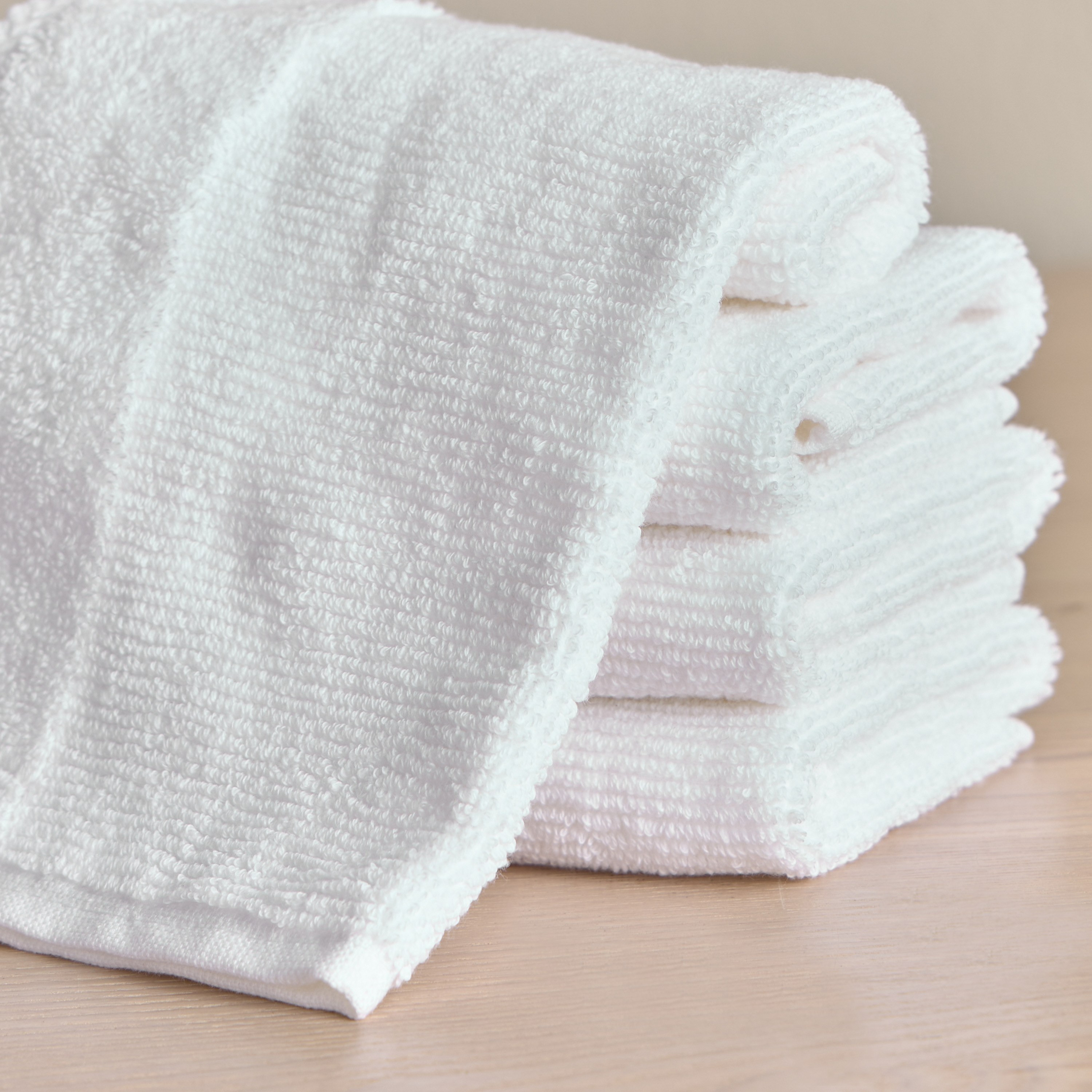 Ribbed 4-Piece Turkish Cotton Fingertip Towel Set - 30x30 cm-household-bathandlaundry-bathlinen-towels-image-2