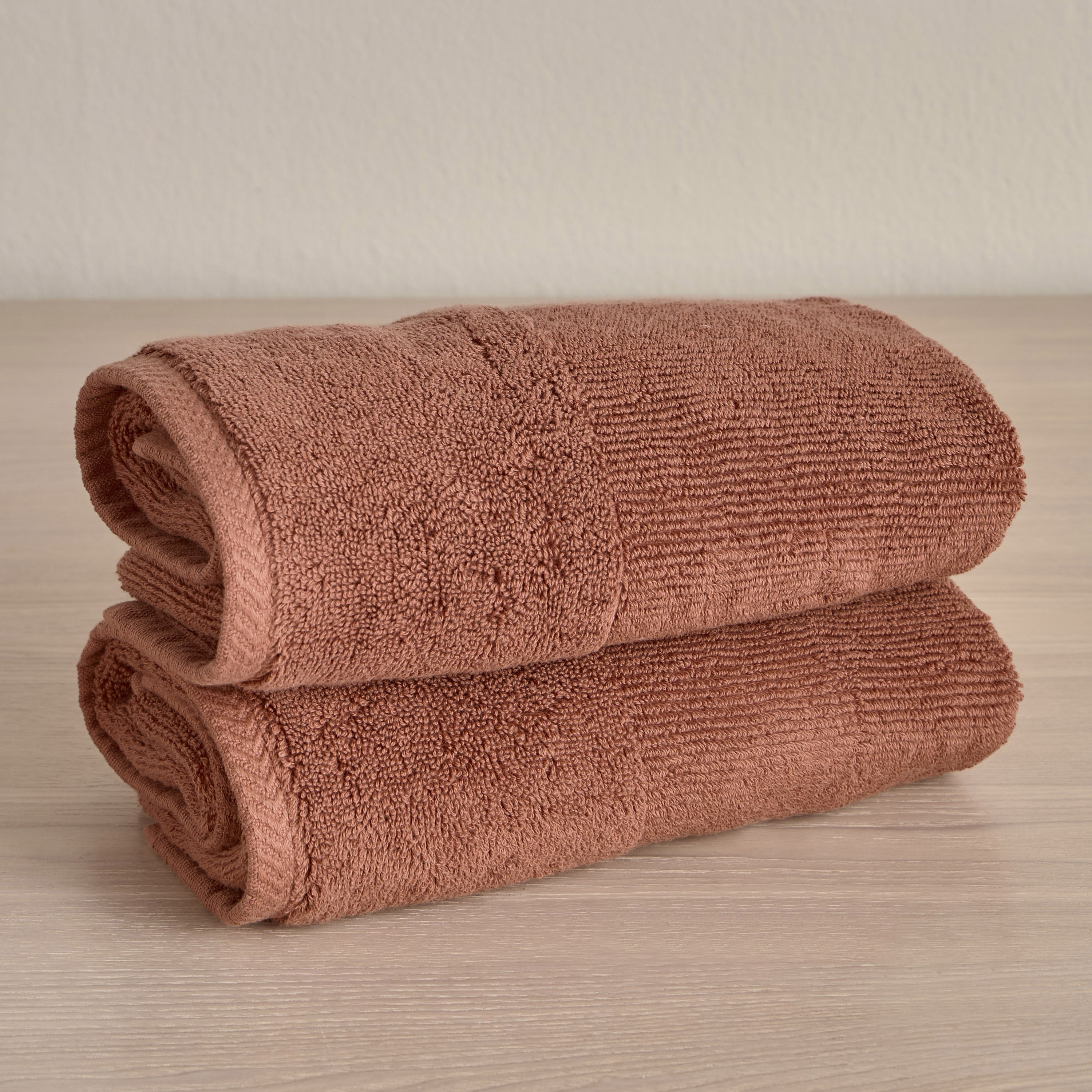Ribbed 2-Piece 600 GSM Turkish Cotton Hand Towel Set - 50x70 cm-household-bathandlaundry-bathlinen-towels-image-1
