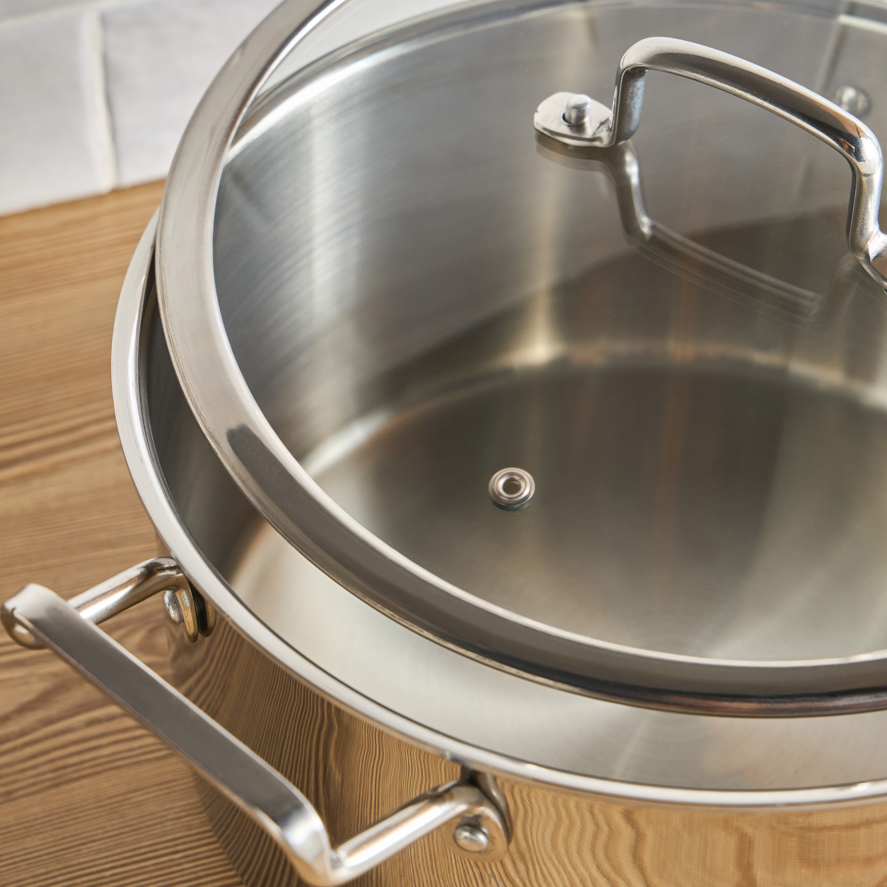 Argent Stainless Steel Induction Base Casserole - 28 cm-household-kitchen-cookware-potsandpans-image-2