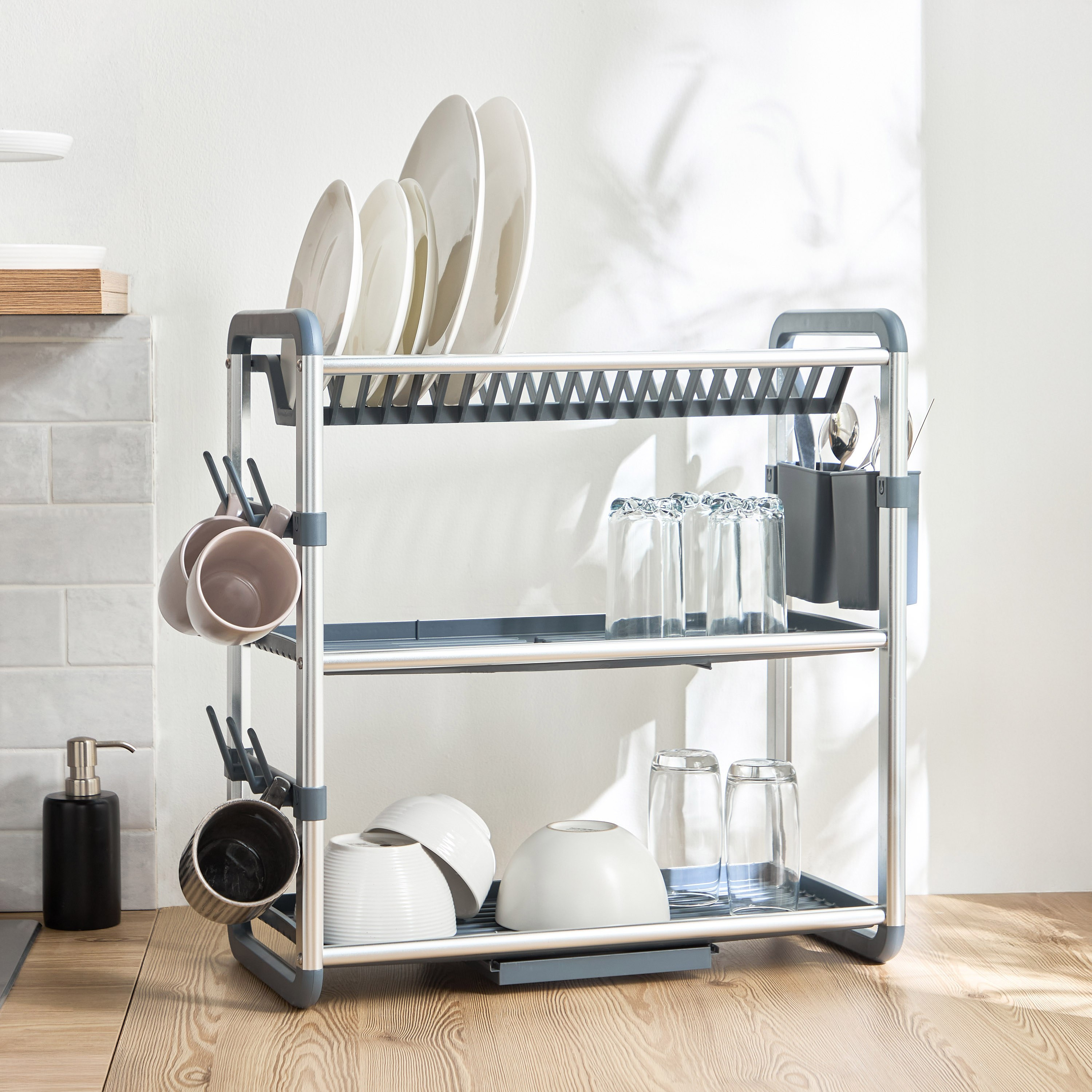 Shop Addie 3-Tier Aluminum Dish Rack Home Centre KSA