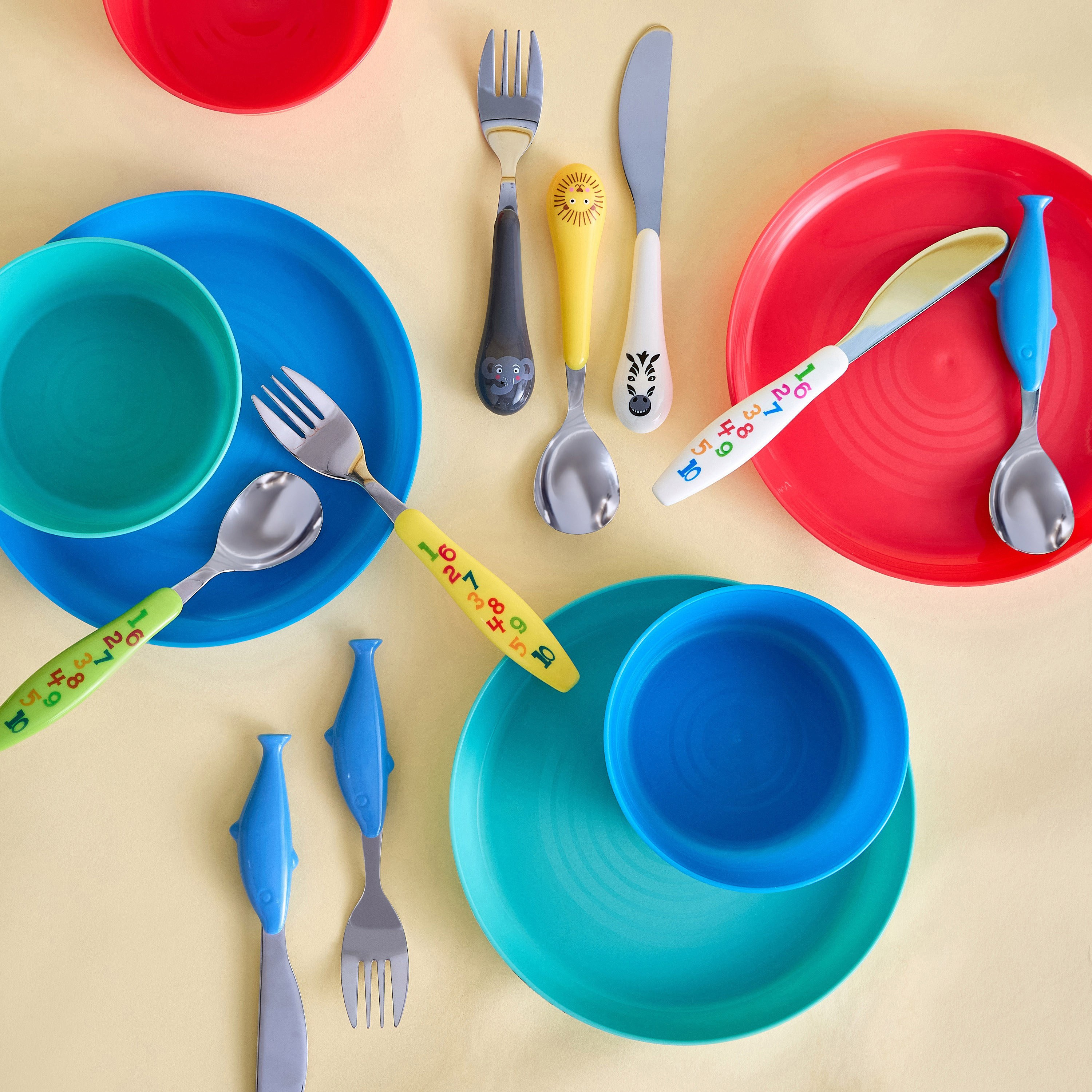 طقم أدوات مائدة ستانليس ستيل 3 قطع - ألفابيت-babyandkids-eatanddrink-tableware-image-3