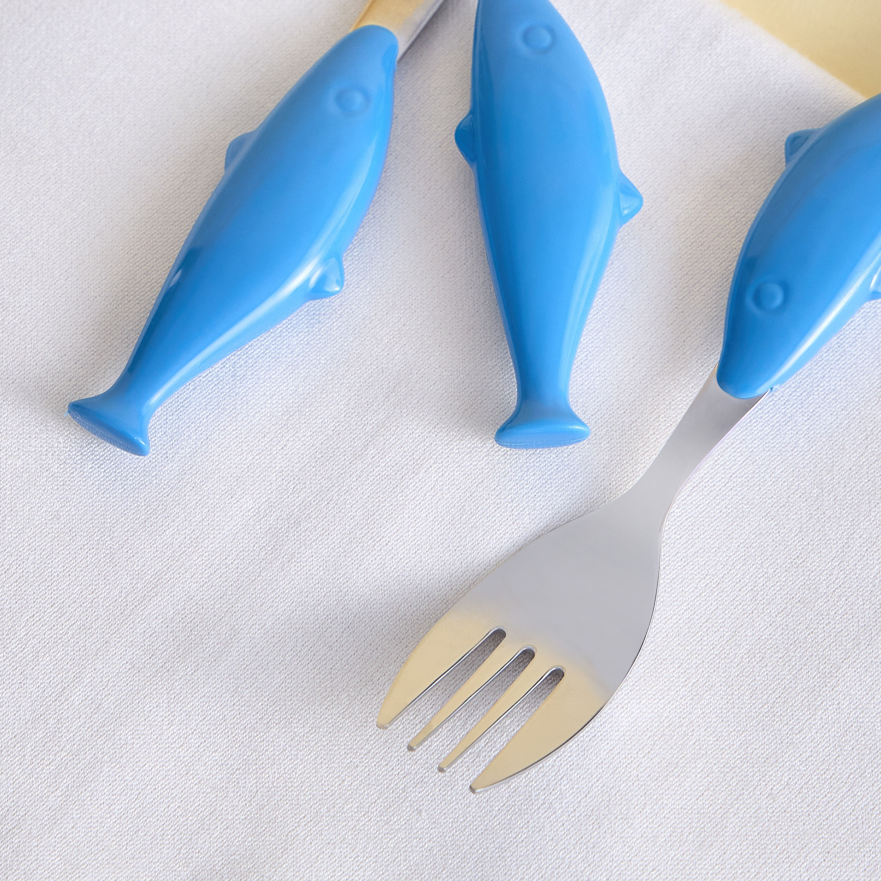 طقم أدوات مائدة ستانليس ستيل 3 قطع - فيش-babyandkids-eatanddrink-tableware-image-2
