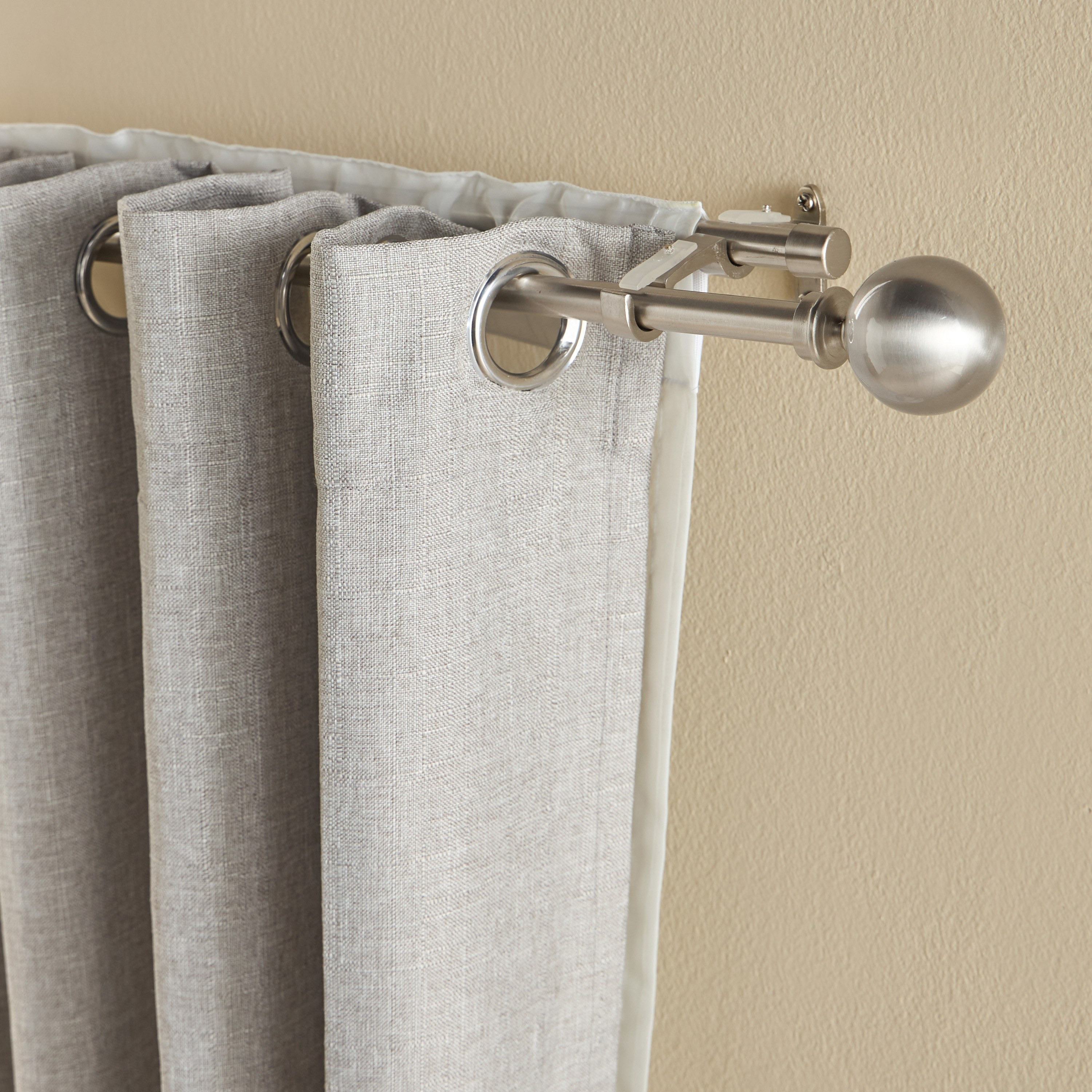 Onyx Ball 2-Piece Extendable Double Curtain Rod Set - 110-320 cm-household-windows-curtainrodsandaccessories-curtainrods-image-1