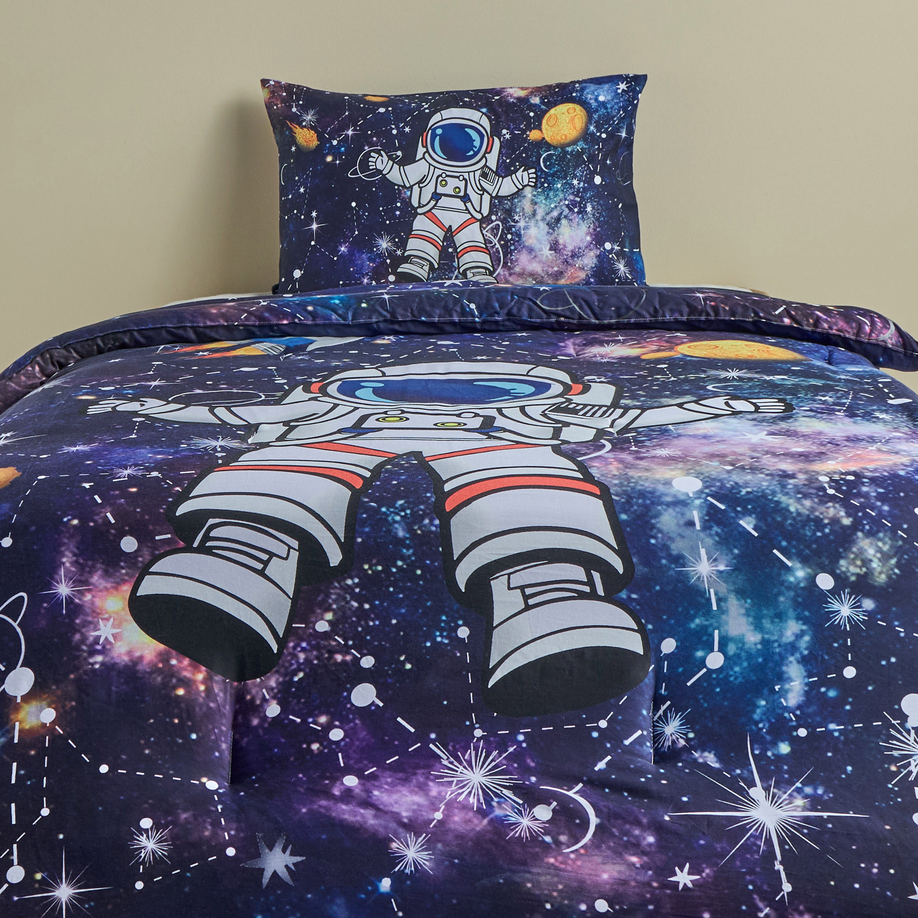 طقم لحاف فردي قطن بعدد 200 خيط من قطعتين بطبعات - ترينت - 135x220 سم-babyandkids-beddingandwindows-bedding-comforters-image-2