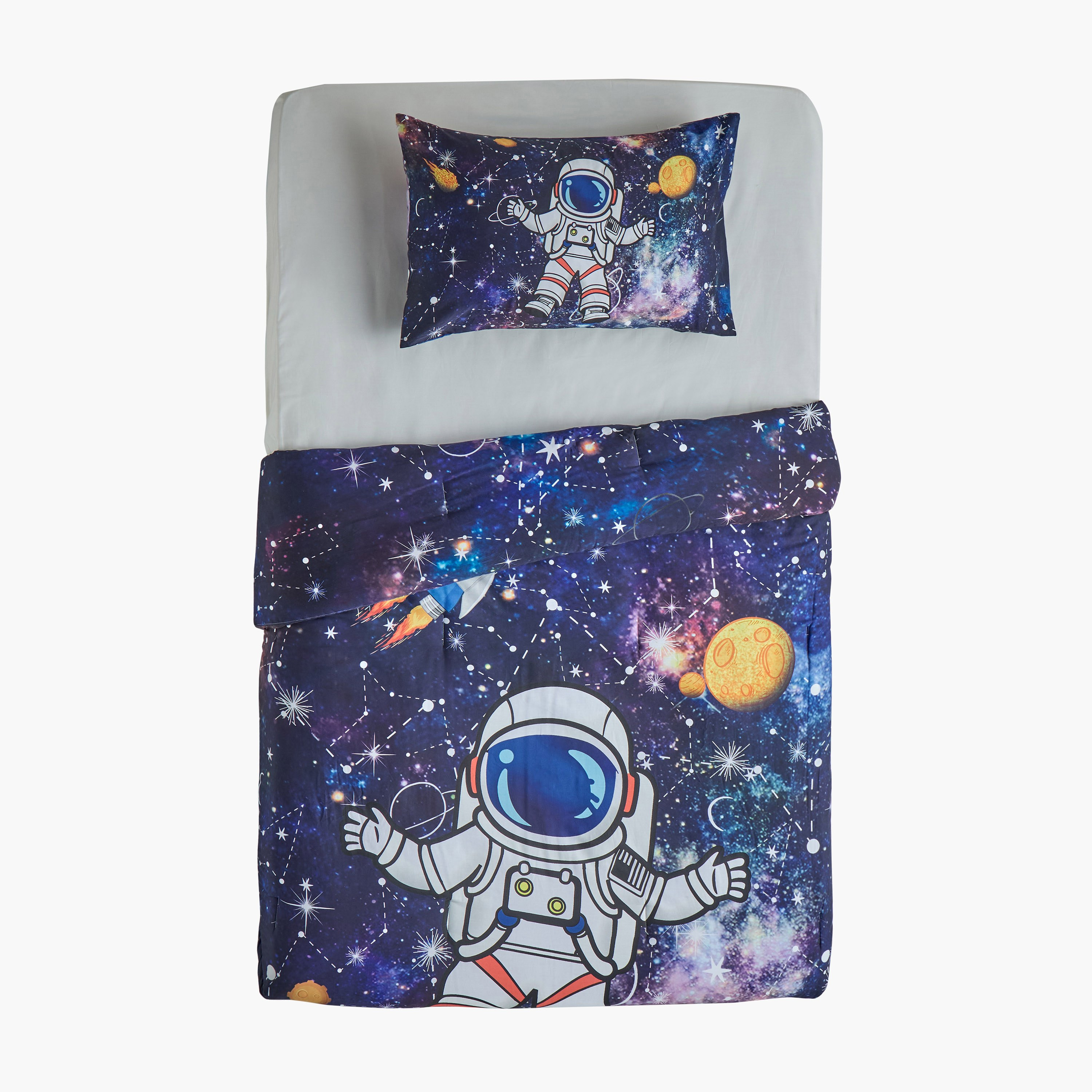 طقم لحاف فردي قطن بعدد 200 خيط من قطعتين بطبعات - ترينت - 135x220 سم-babyandkids-beddingandwindows-bedding-comforters-image-5