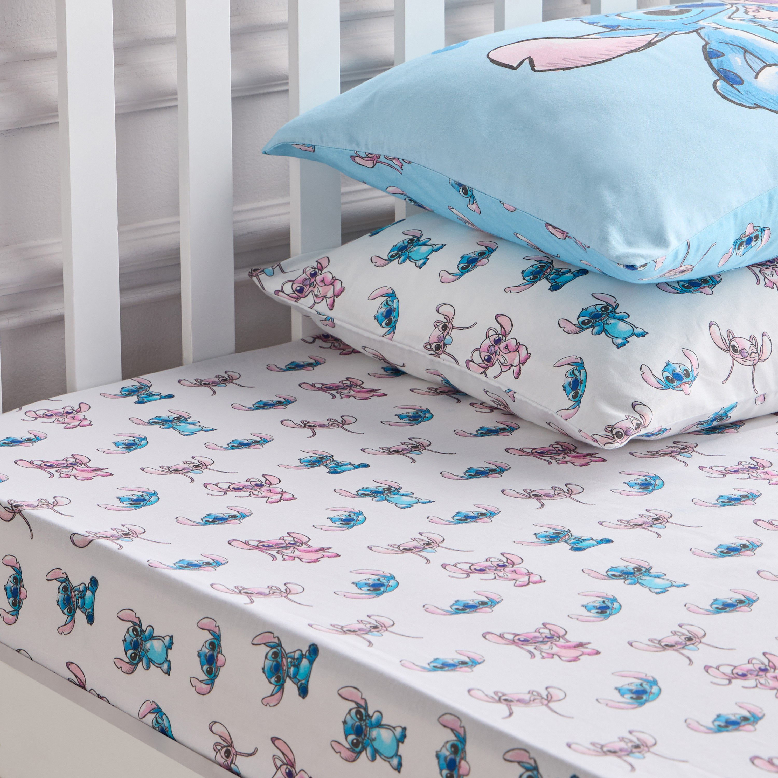 Stitch Howdy Cotton 230 Thread Count Full Fitted Sheet - 120x200+33 cm-babyandkids-beddingandwindows-bedding-fittedandflatsheets-image-3