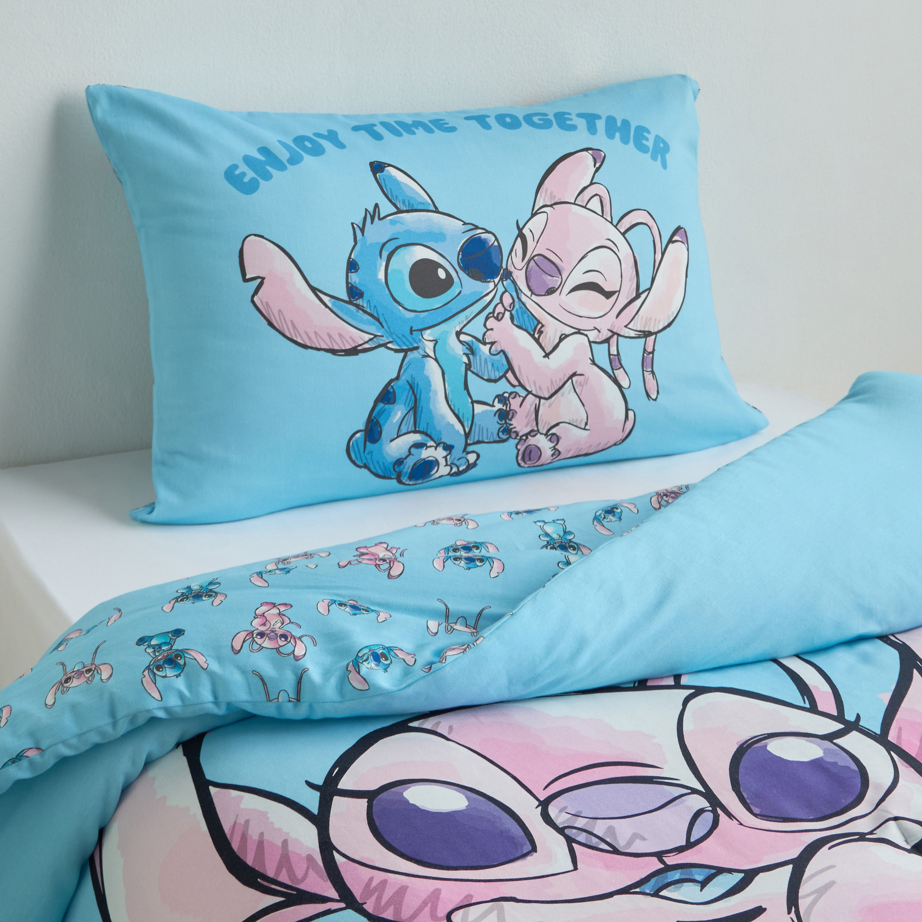 Stitch Howdy Cotton Printed 230 Thread Count 2-Piece Single Comforter Set - 135x220cm
