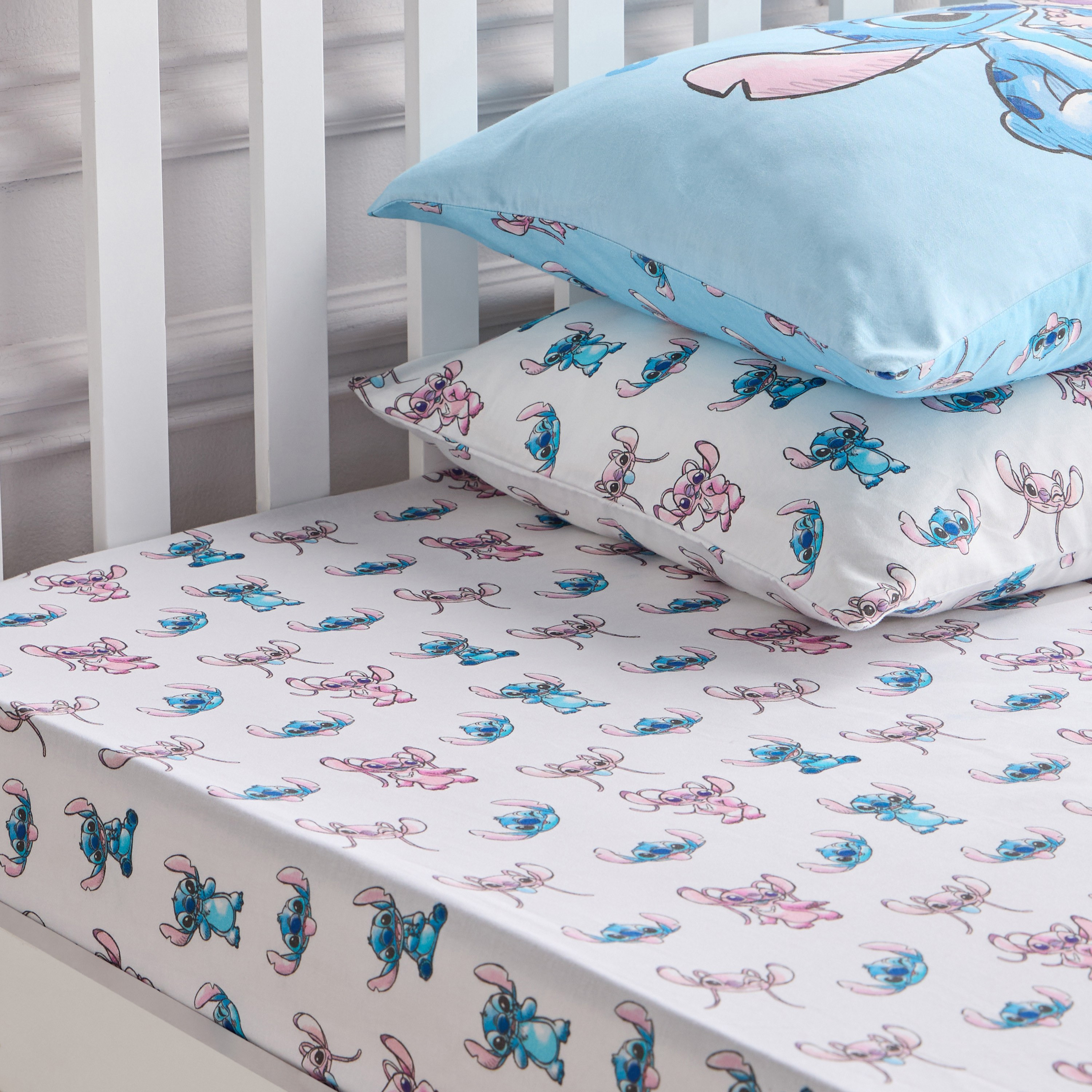 Stitch Howdy Cotton 230 Thread Count Single Fitted Sheet - 90x200+33 cm-babyandkids-beddingandwindows-bedding-fittedandflatsheets-image-3