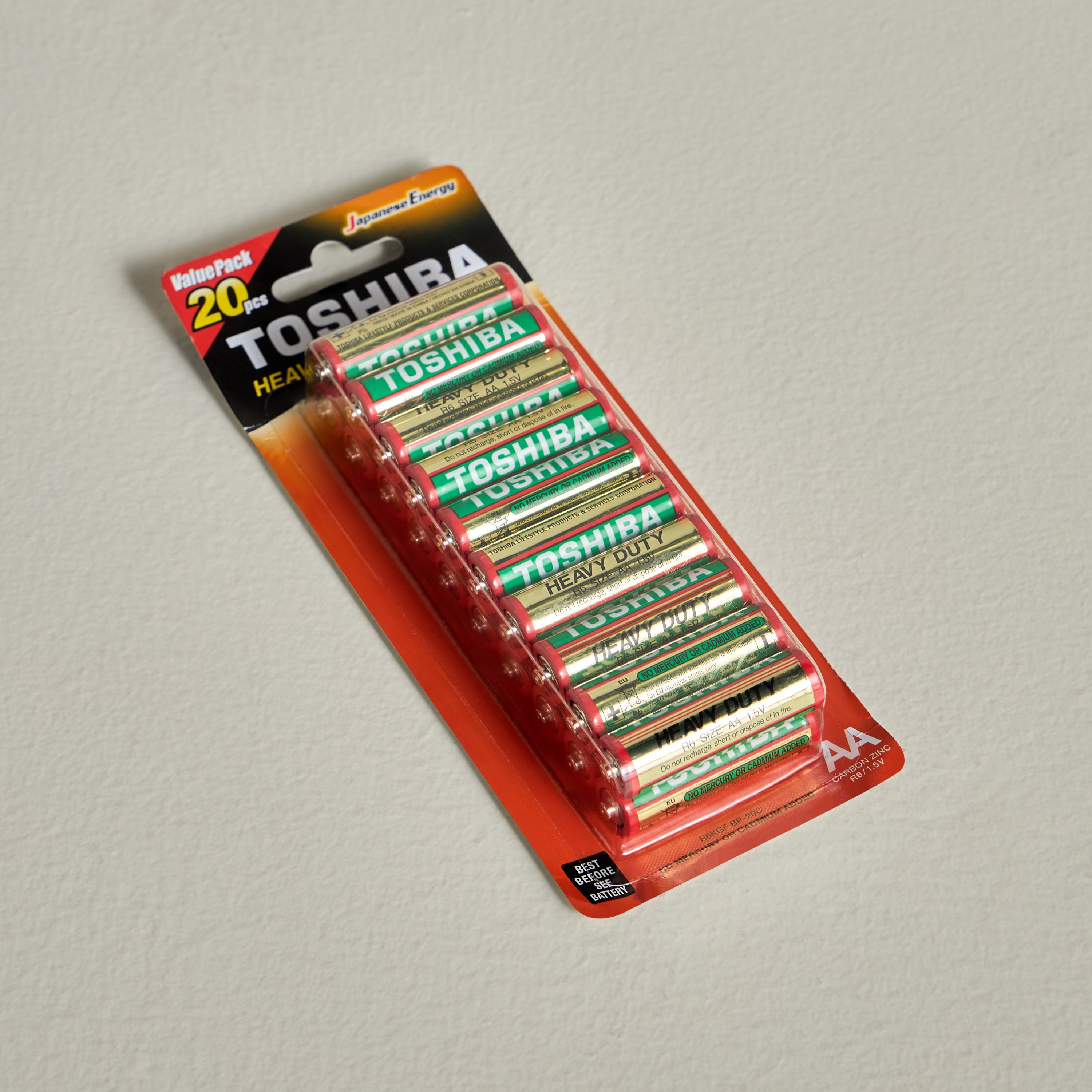 Toshiba Heavy Duty 20-Piece AA Battery Set