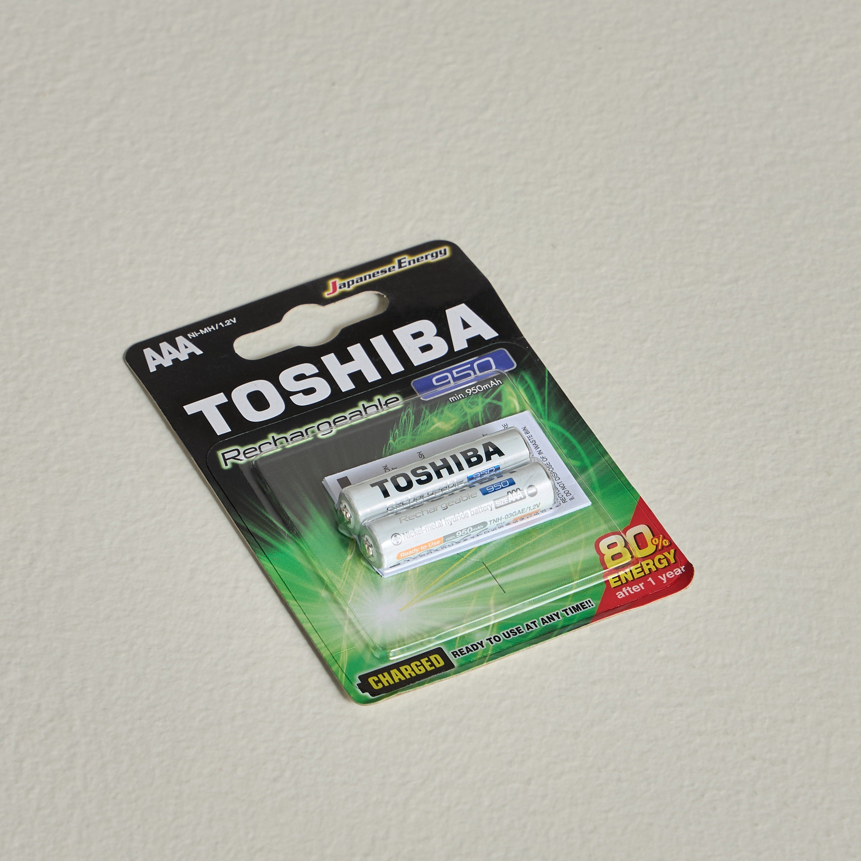 Toshiba Rechargeable 950 MAH 2-Piece AAA Battery Set