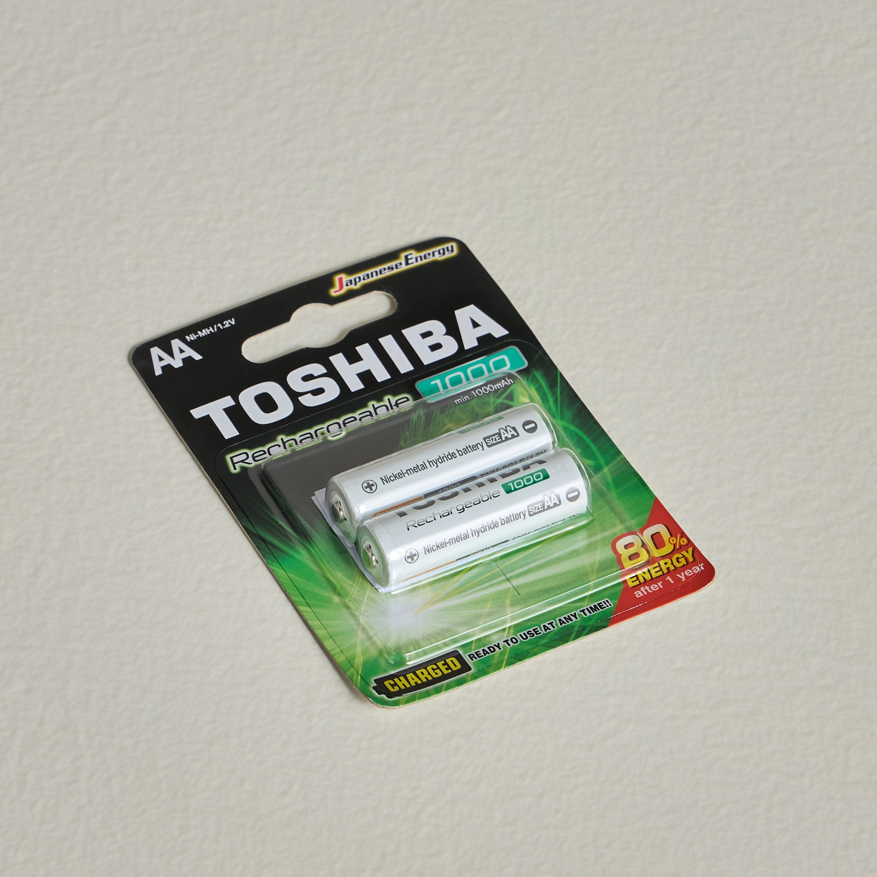 Toshiba Rechargeable 1000 MAH 2-Piece AA Battery Set