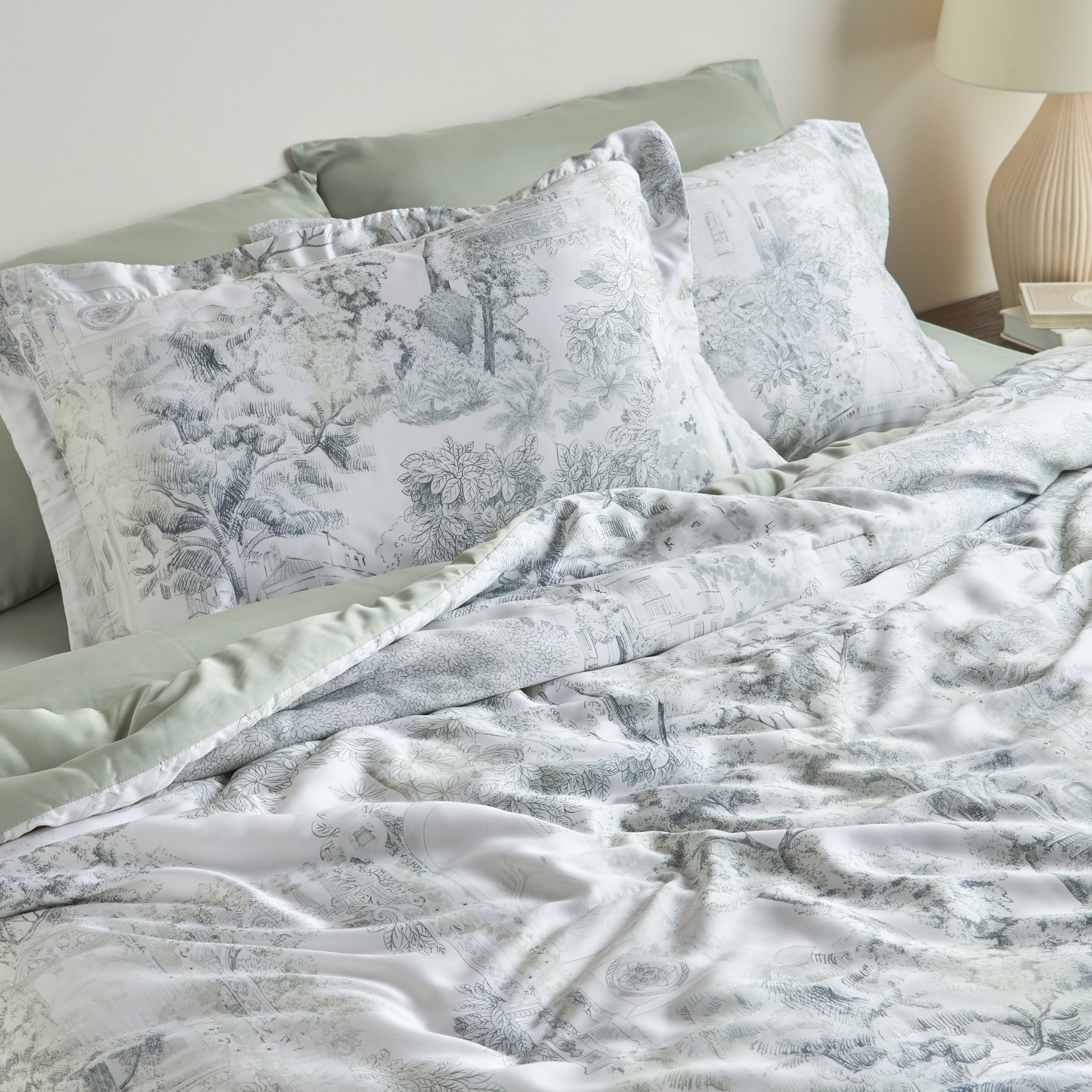 Julia Scenic Lyocell 300 Thread Count 6-Piece Super King Comforter and Sheet Set - 240x260 cm-household-bedding-comfortersandbedspreads-bedinabag-image-7